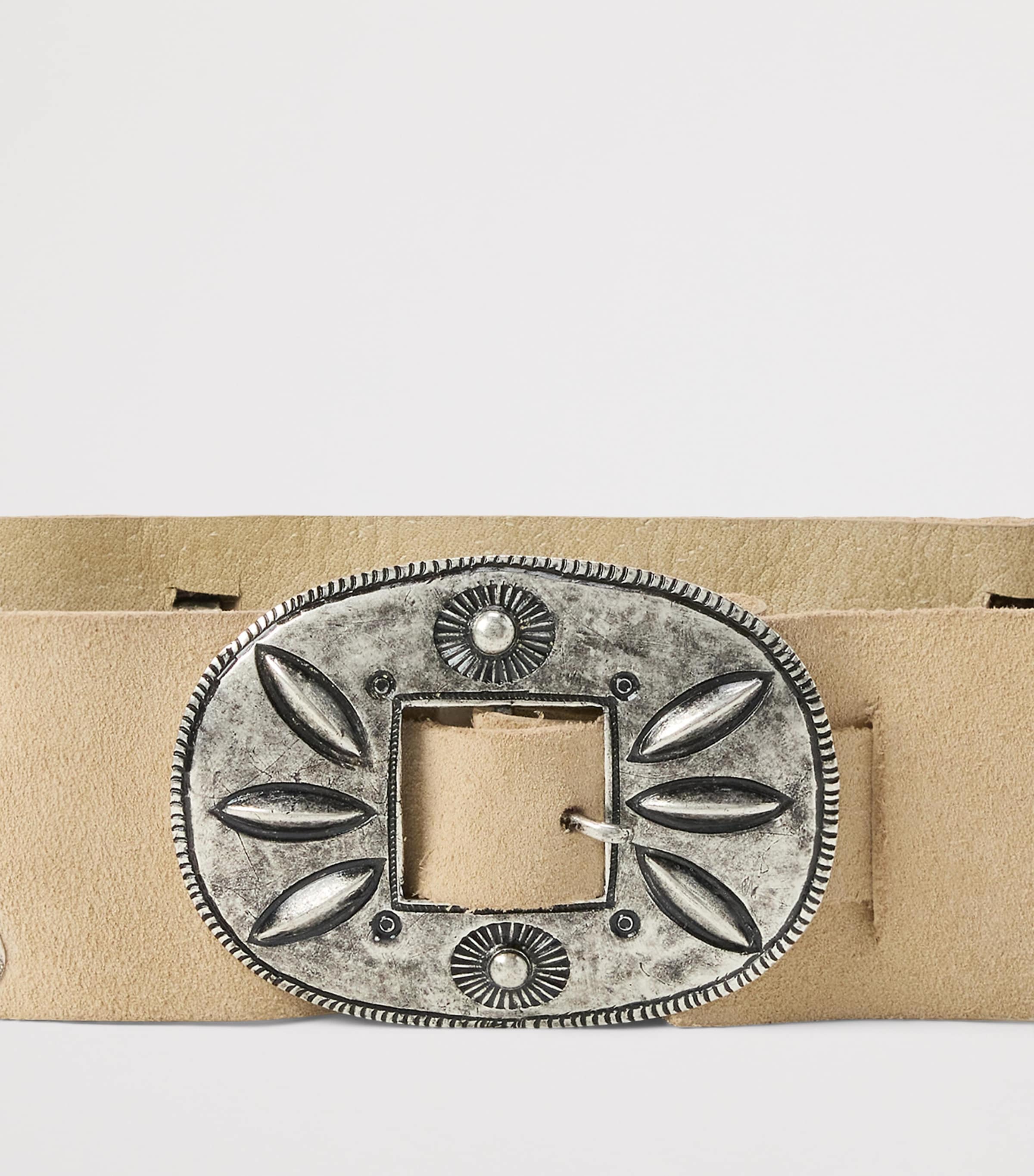 Suede Concho Belt LIGHT SAND Image 4