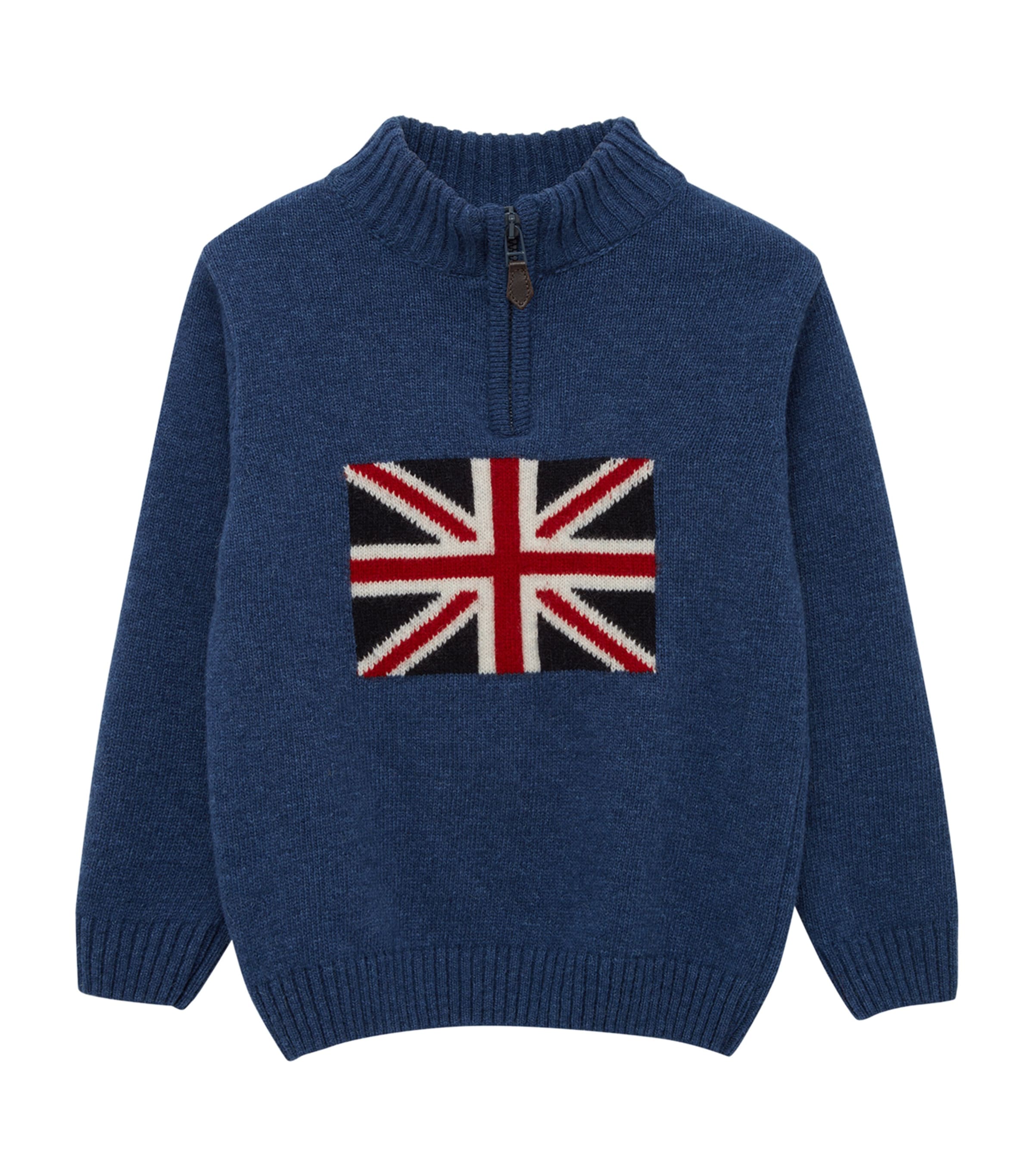 Trotters George Half-zip Sweater In Blue