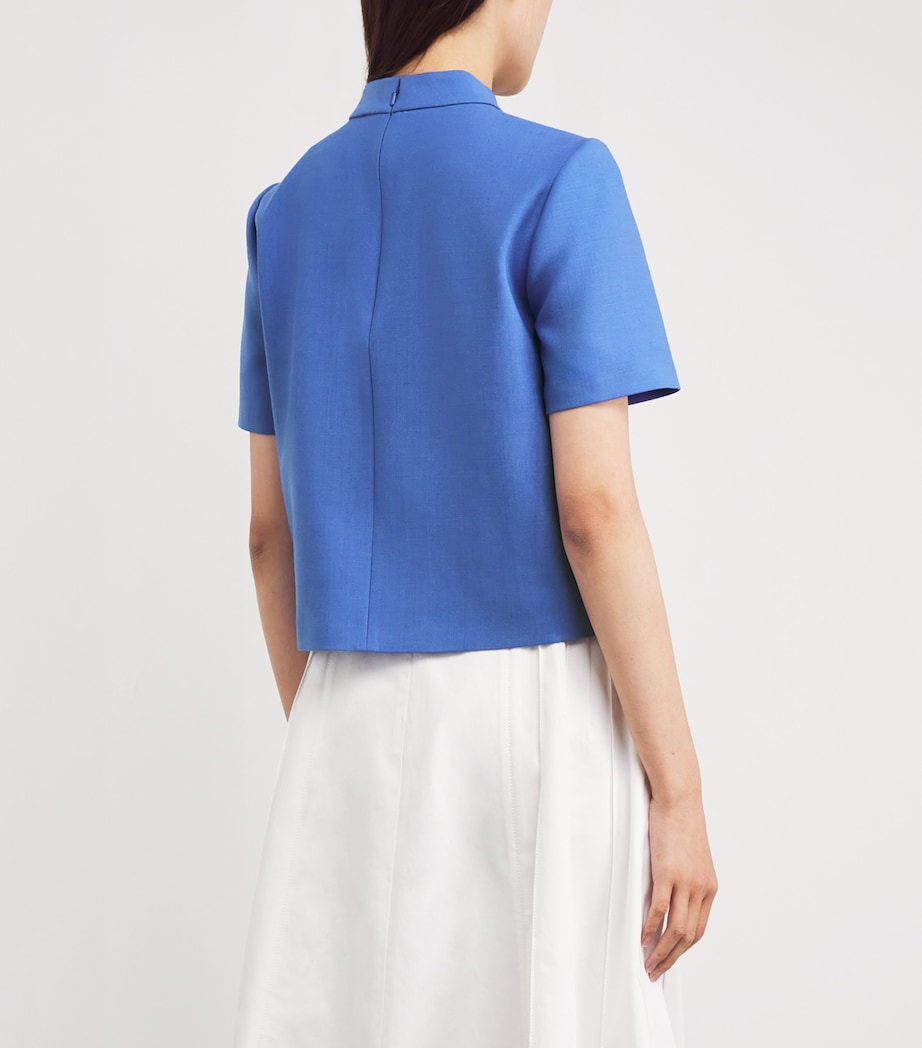 Wool-Blend Mock-Neck Top 474 BLUEBELL Image 4