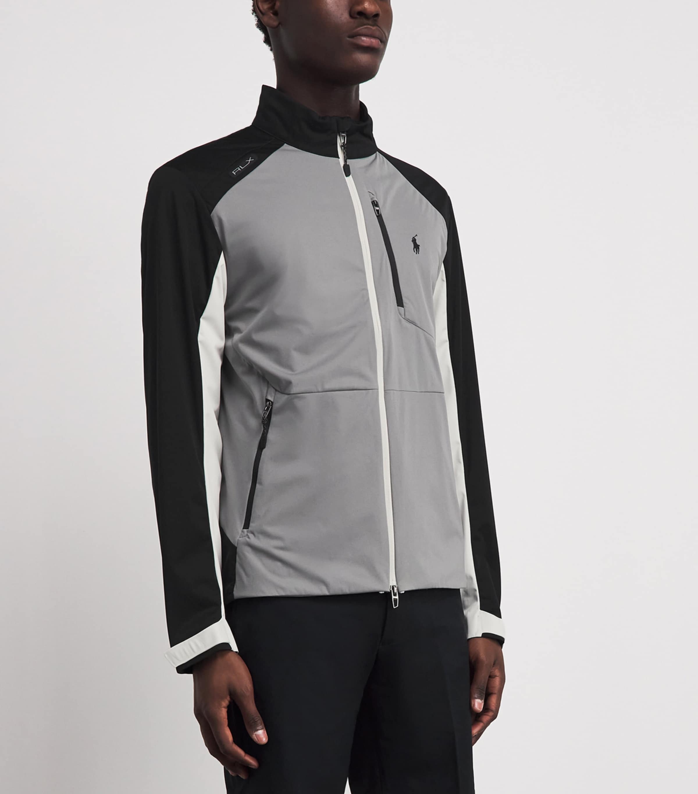 RLX Ralph Lauren Mens Colour-Block Packable Jacket Perfect Grey Multi Image 4
