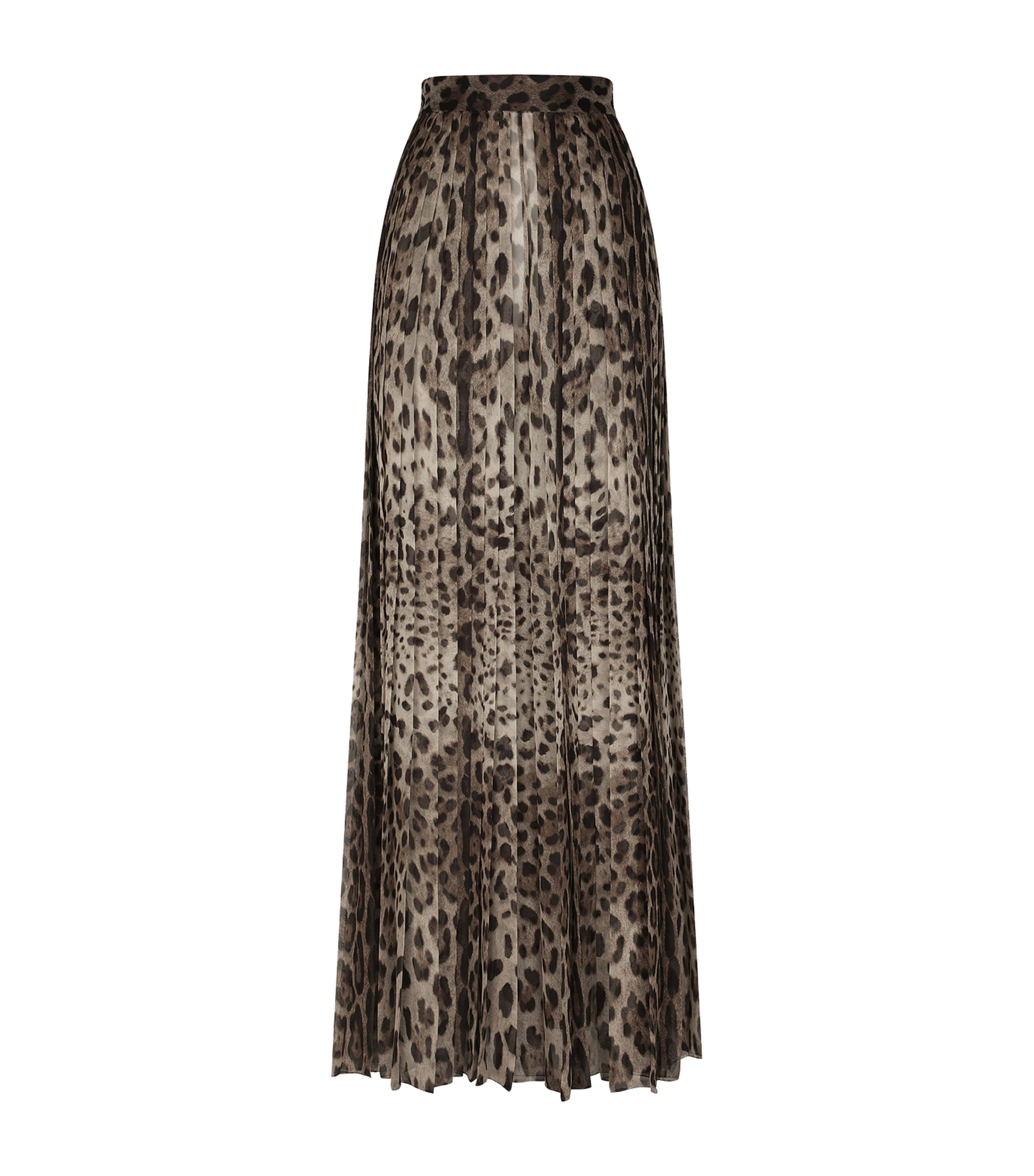 Shop Dolce & Gabbana Leopard-print Chiffon Culottes