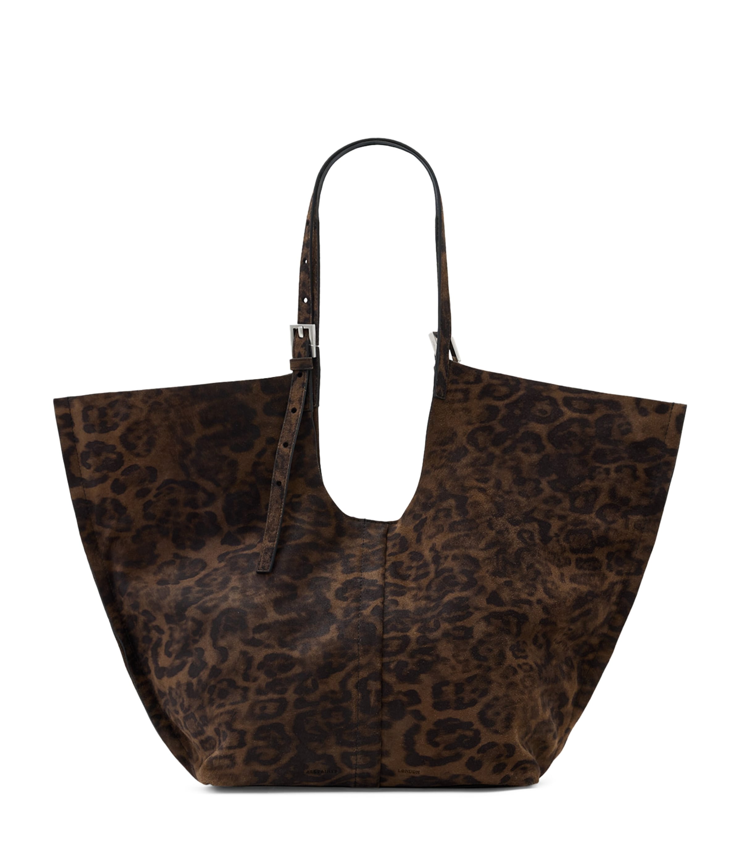 ALLSAINTS Ara スエードトート│上質カウスエード×大容量 AllSaints Suede Leopard Print Ara Tote Bag | Harrods US