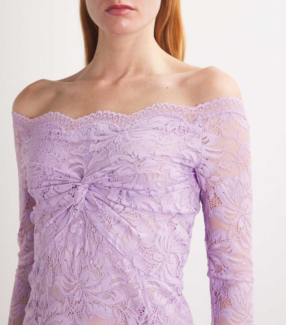 Rabanne Womens Lace Off-Shoulder Maxi Dress French Lavander Image 6