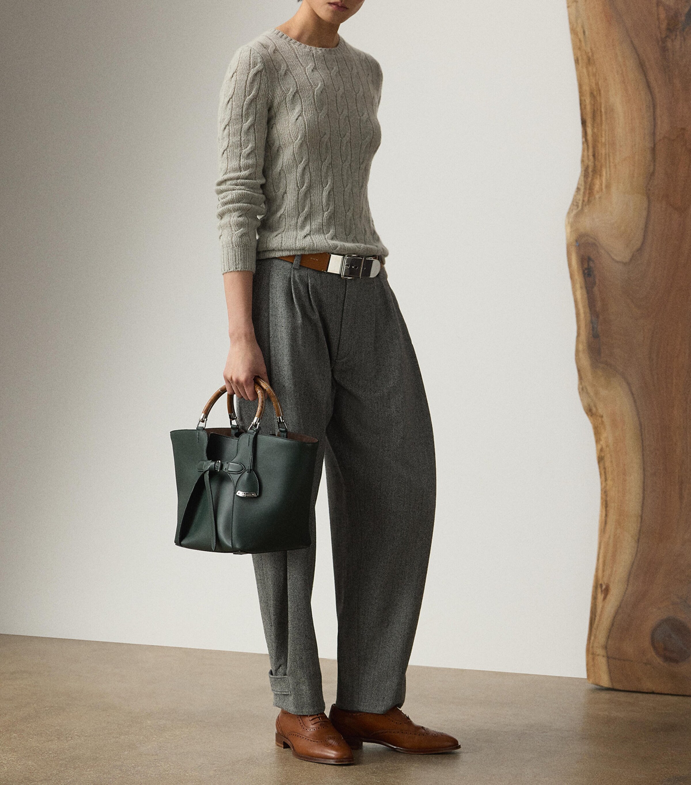 Ralph Lauren Collection Leather The Ralph Tote Bag Regent Green Image 6