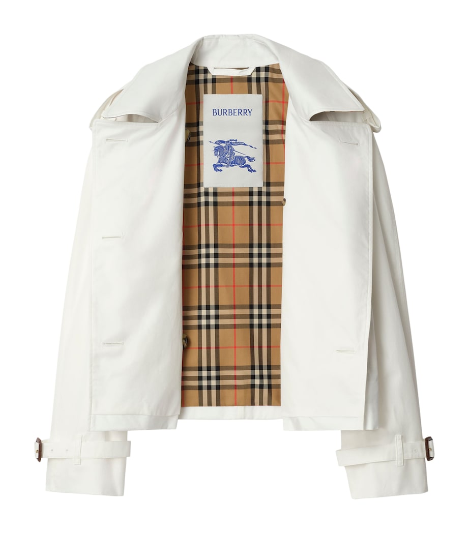 Burberry Womens Cropped Mayfair Trench Jacket Cotton Image 3