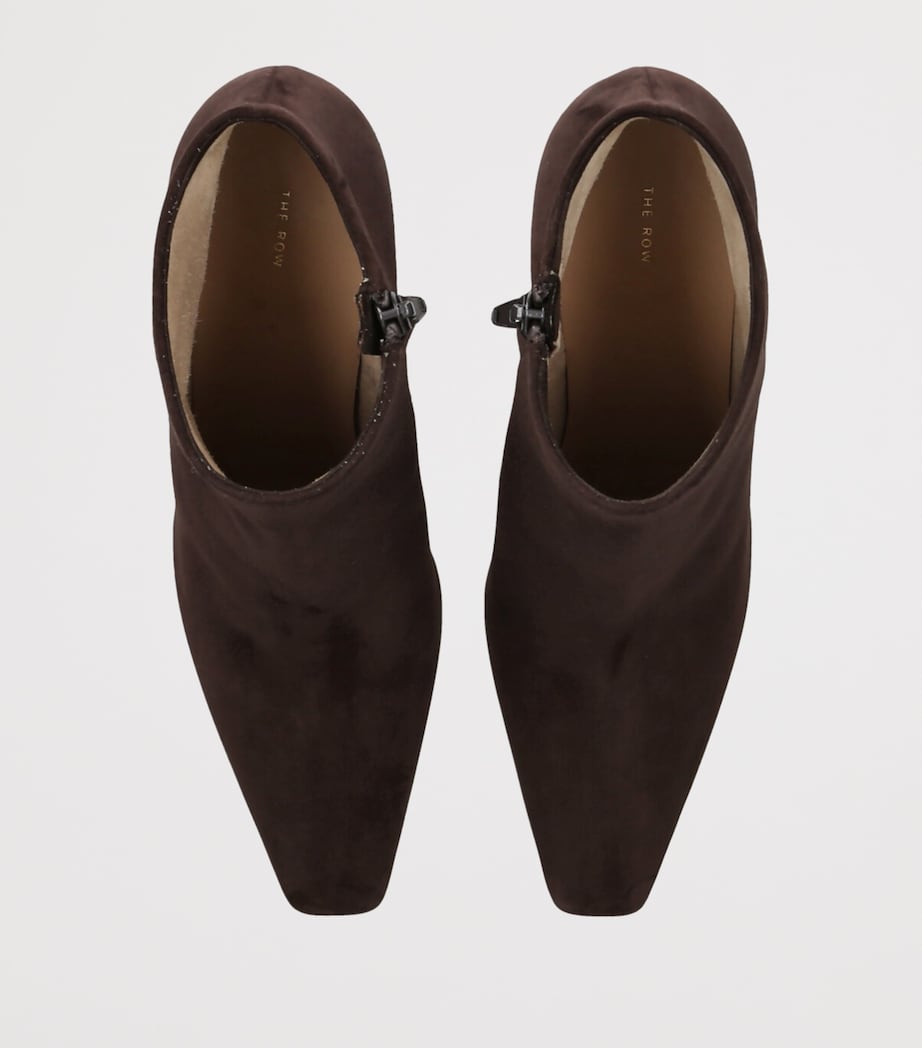 Carla Suede Ankle Boots 85 DARK BROWN Image 4