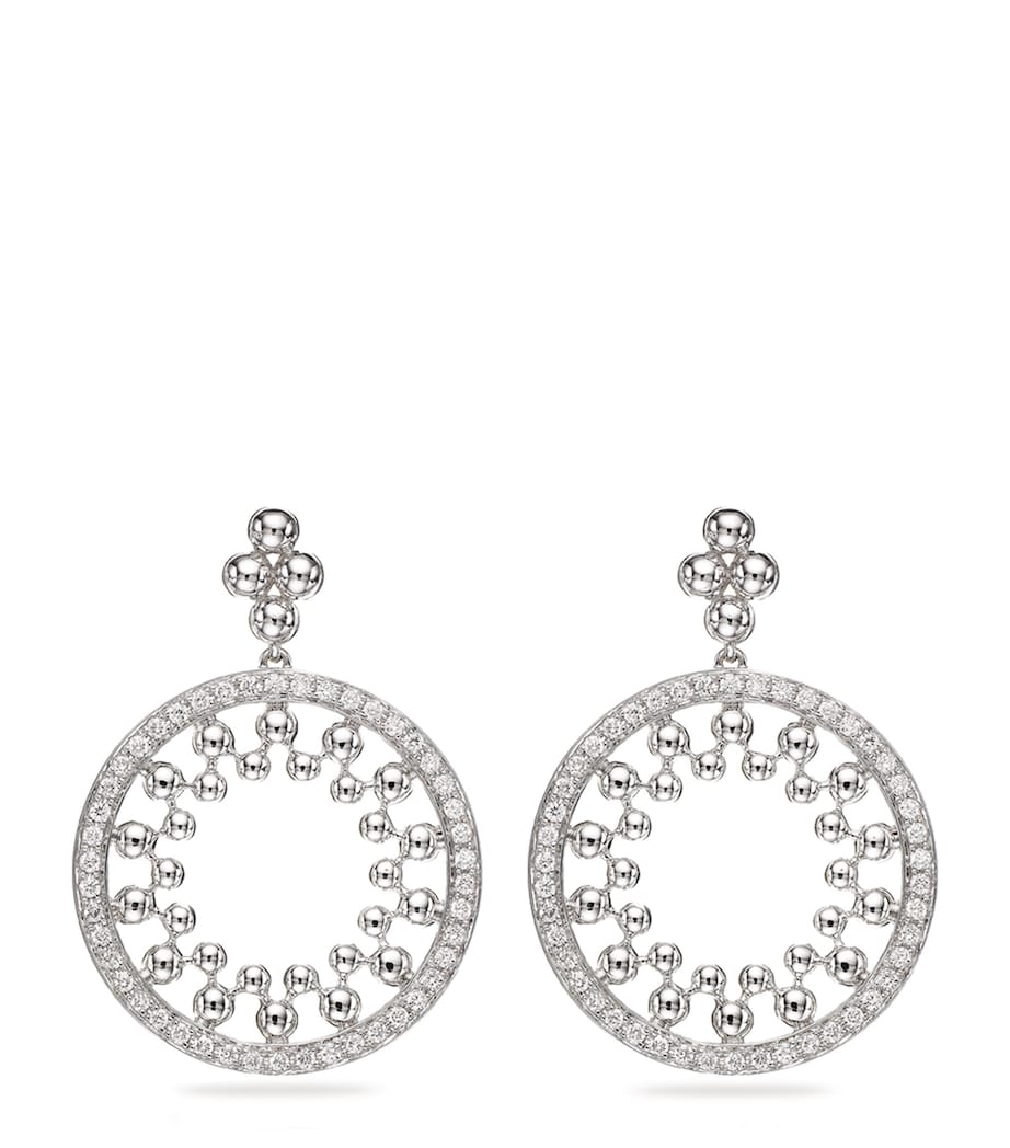 White Gold and Diamond Circus Drop Earrings SILVER Image 1