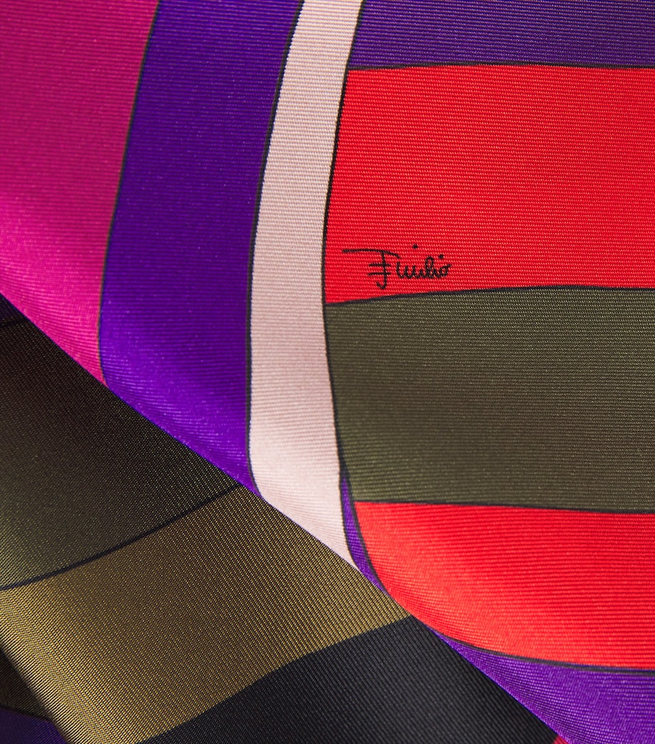 Silk Iride Print Mini Kaftan Dress 011/MUTICOLOR Image 6