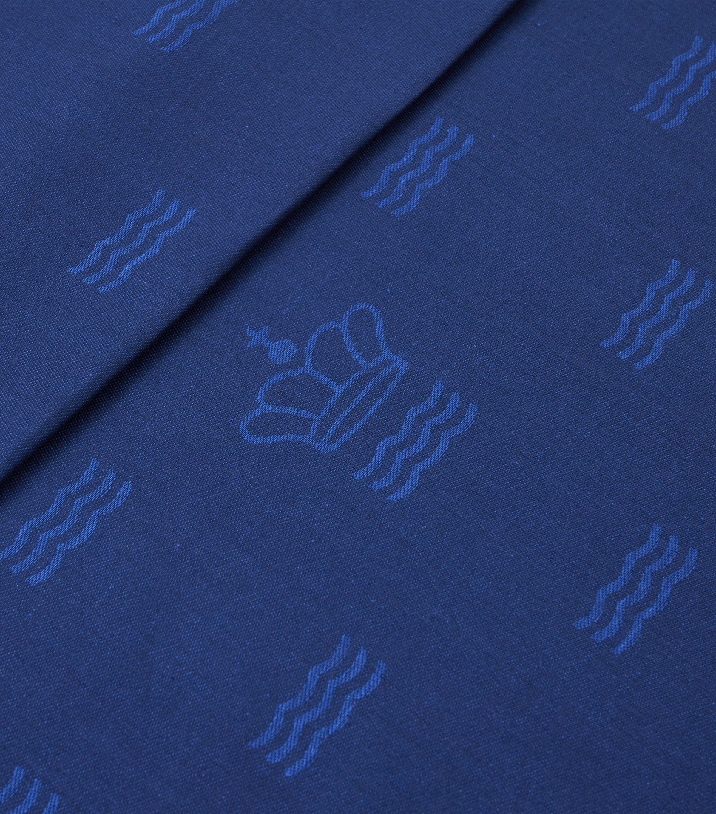 Jacquard Waves Tablecloth (145cm x 270cm) BLUE Image 3