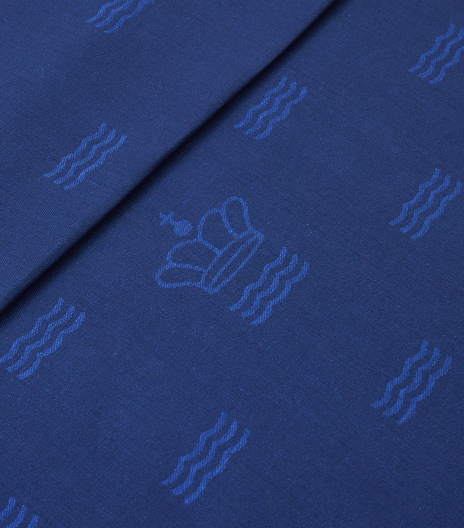 Jacquard Waves Tablecloth (145cm x 270cm) BLUE Image 3