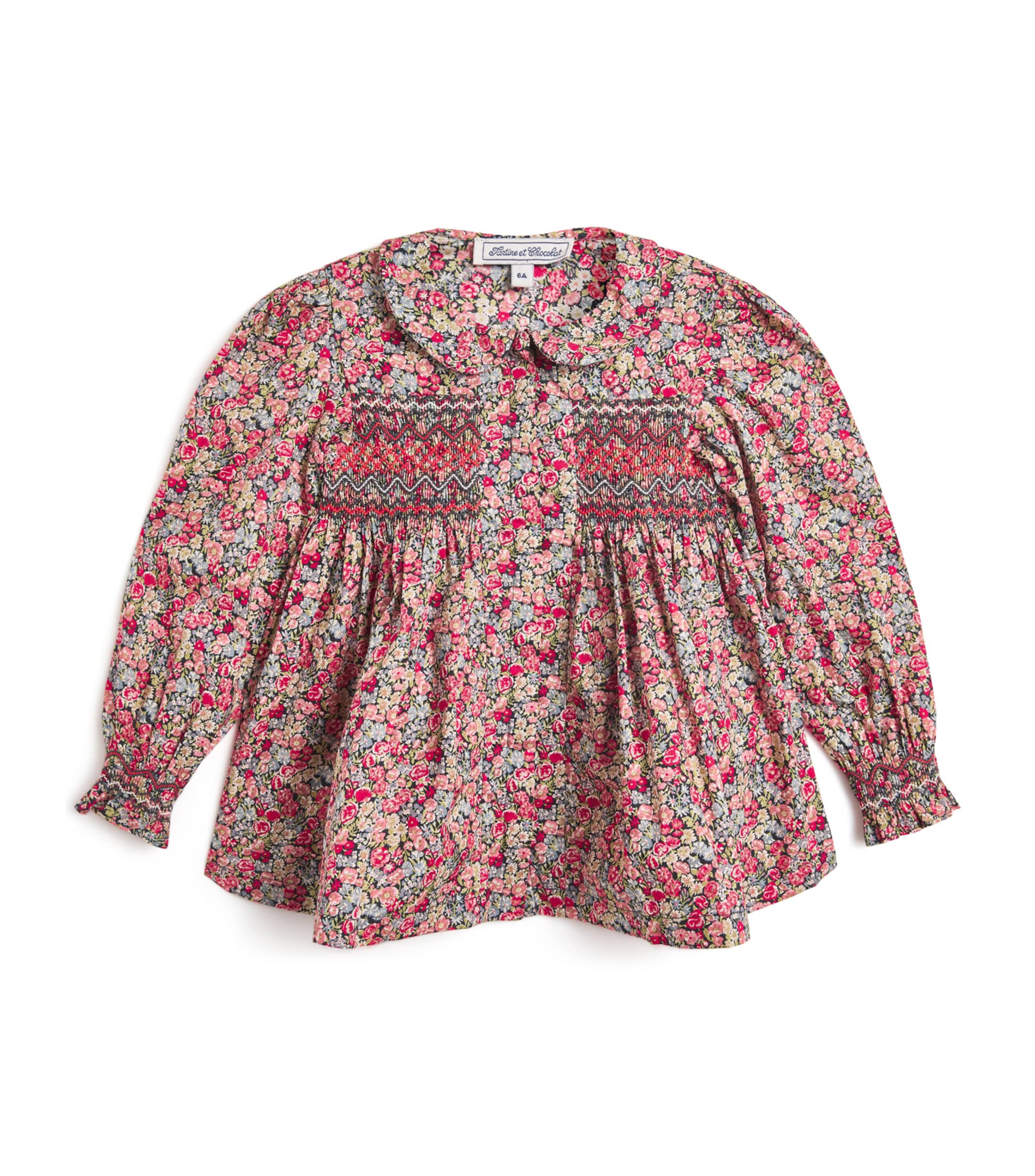 Tartine Et Chocolat Cotton Liberty Print Blouse In Pink