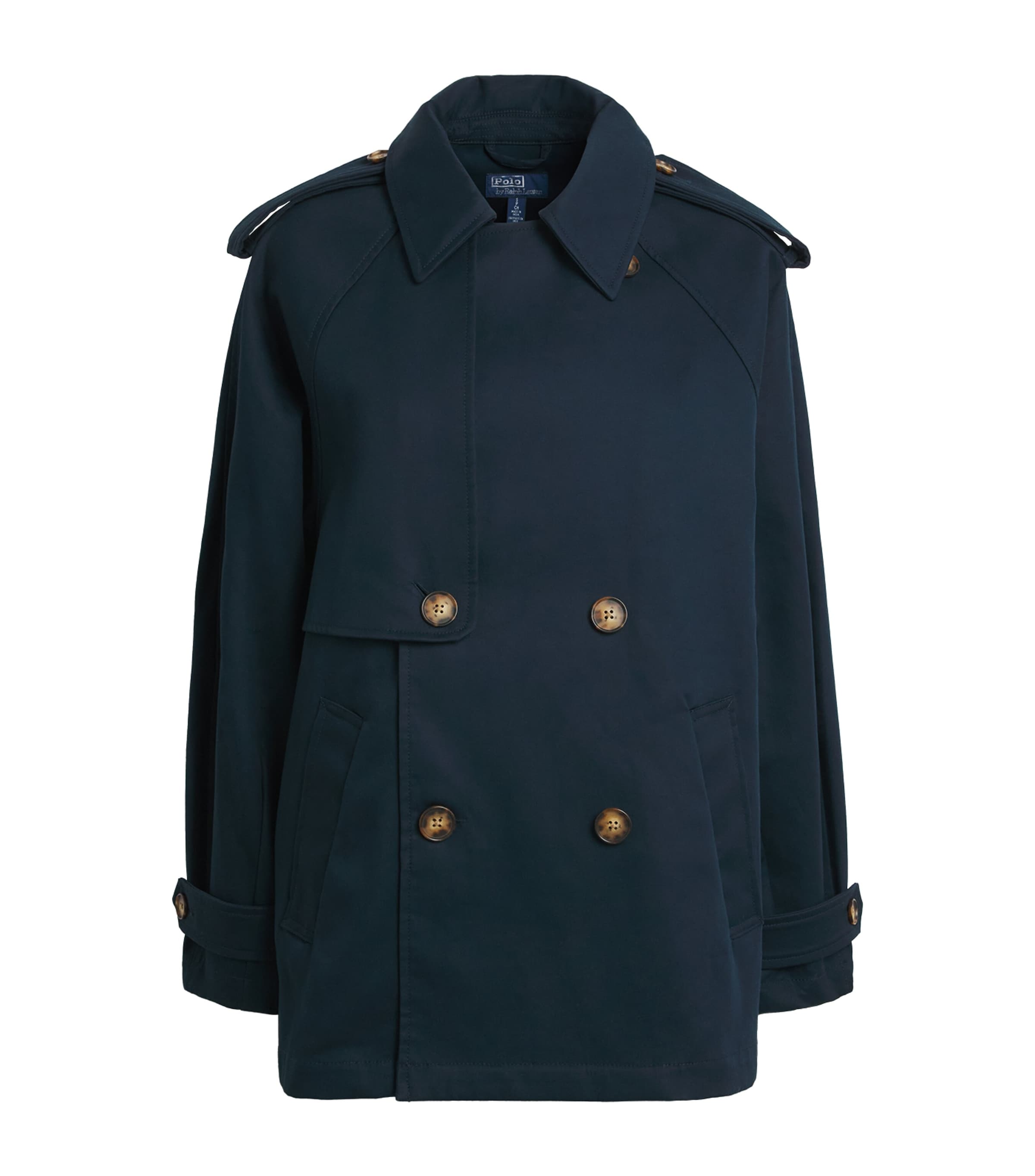 Polo Ralph Lauren Womens Cotton Balloon Trench Coat Rl Navy Image 1