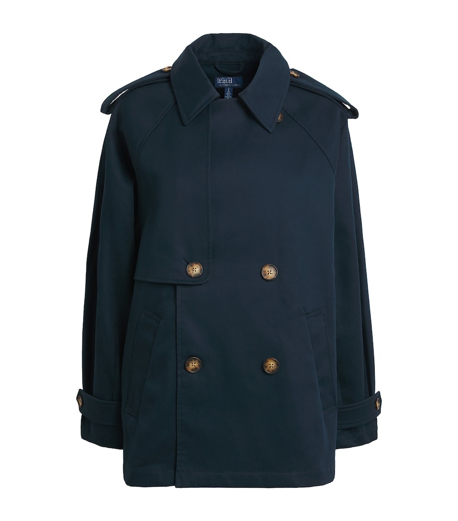 Polo Ralph Lauren Womens Cotton Balloon Trench Coat Rl Navy Image 1