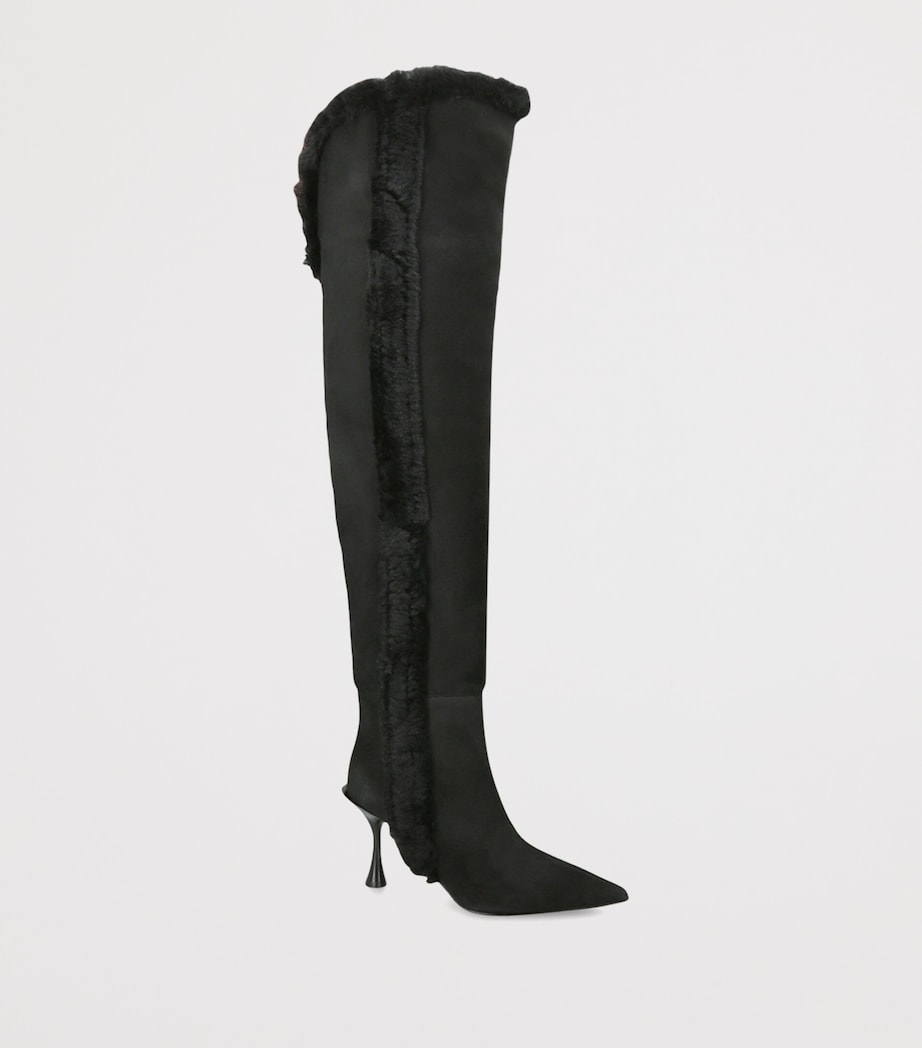 BETZÁBE Suede Bree Over-The-Knee Boots 80 Black Image 2