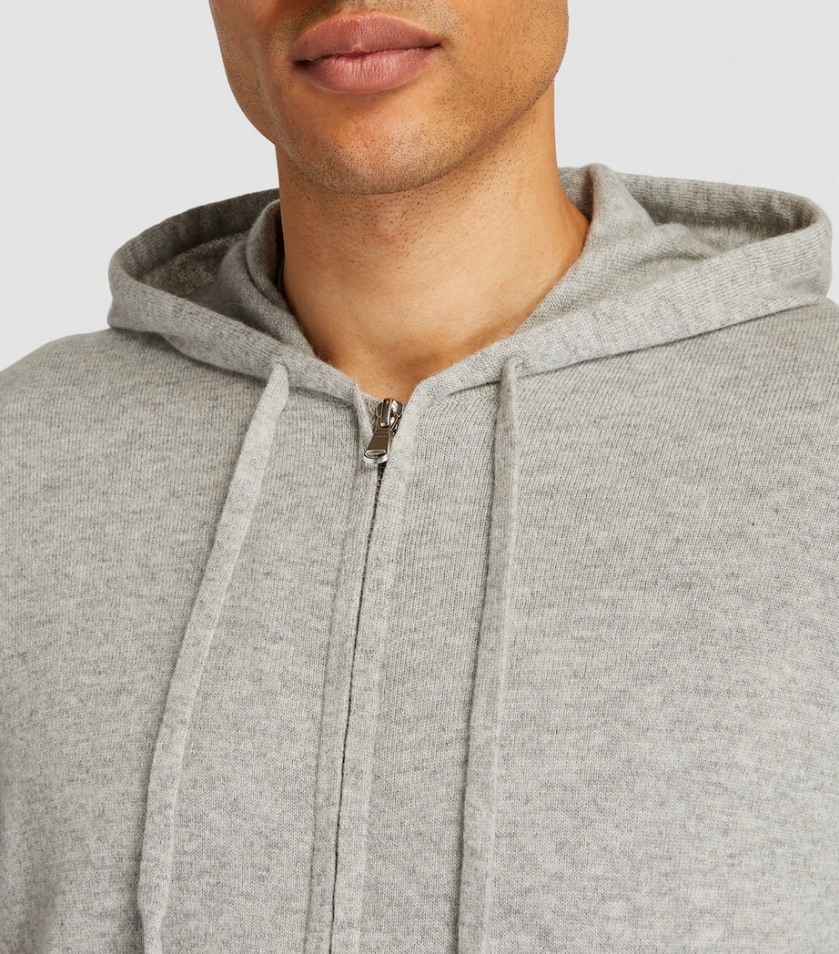 Cashmere Zip-Up Hoodie GYAA/GREY MELANGE Image 6