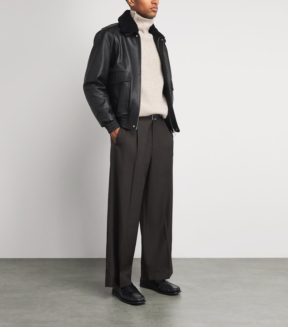 Arma Mens Bari Leather Jacket Black Image 2