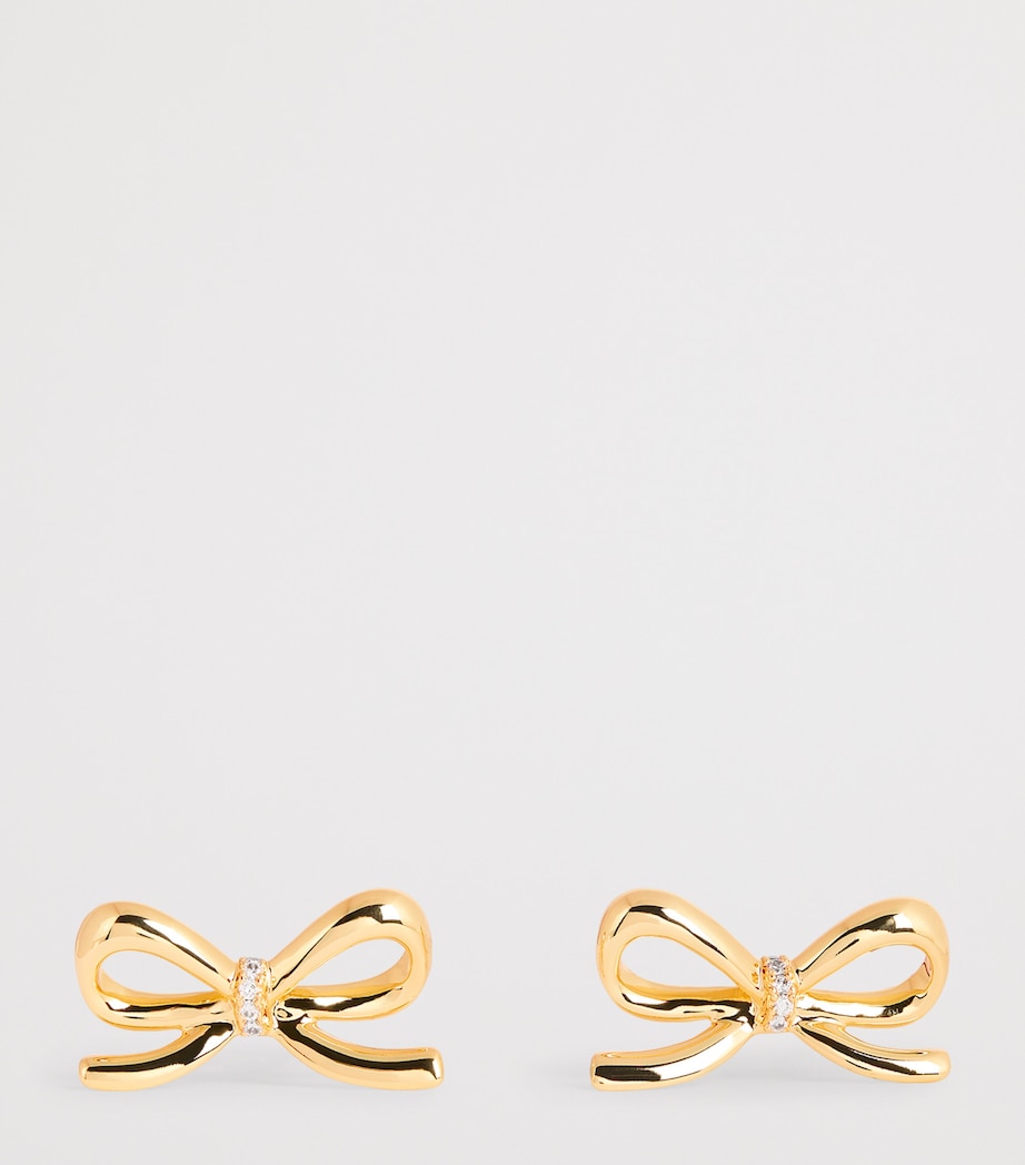 Embellished Bow Earrings GOLD Image 3