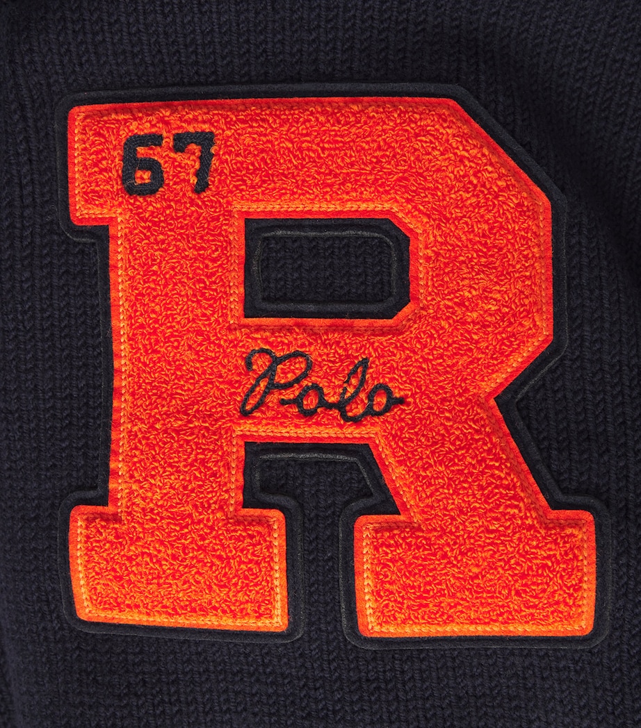 Wool Vintage Fit Letter Sweater BLUE Image 5