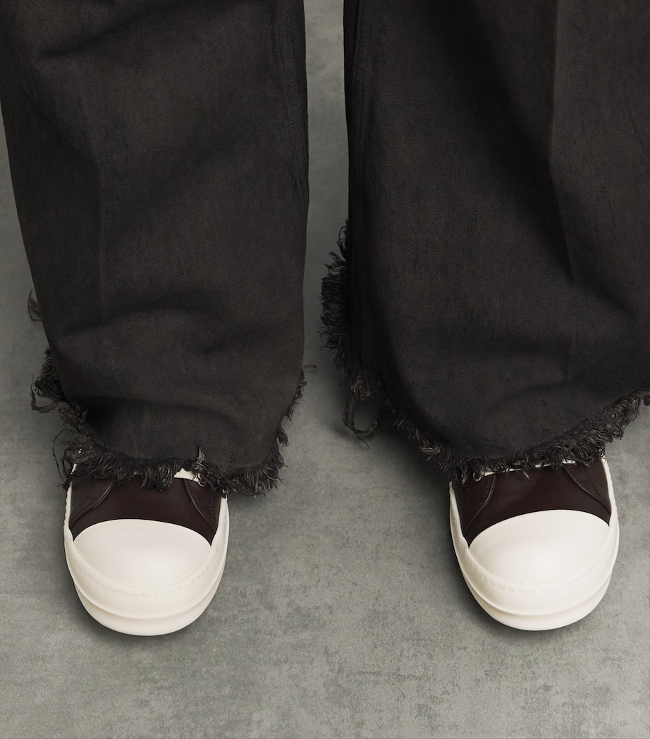 Rick Owens Leather Classic High-Top Sneakers Dark Brown Image 4