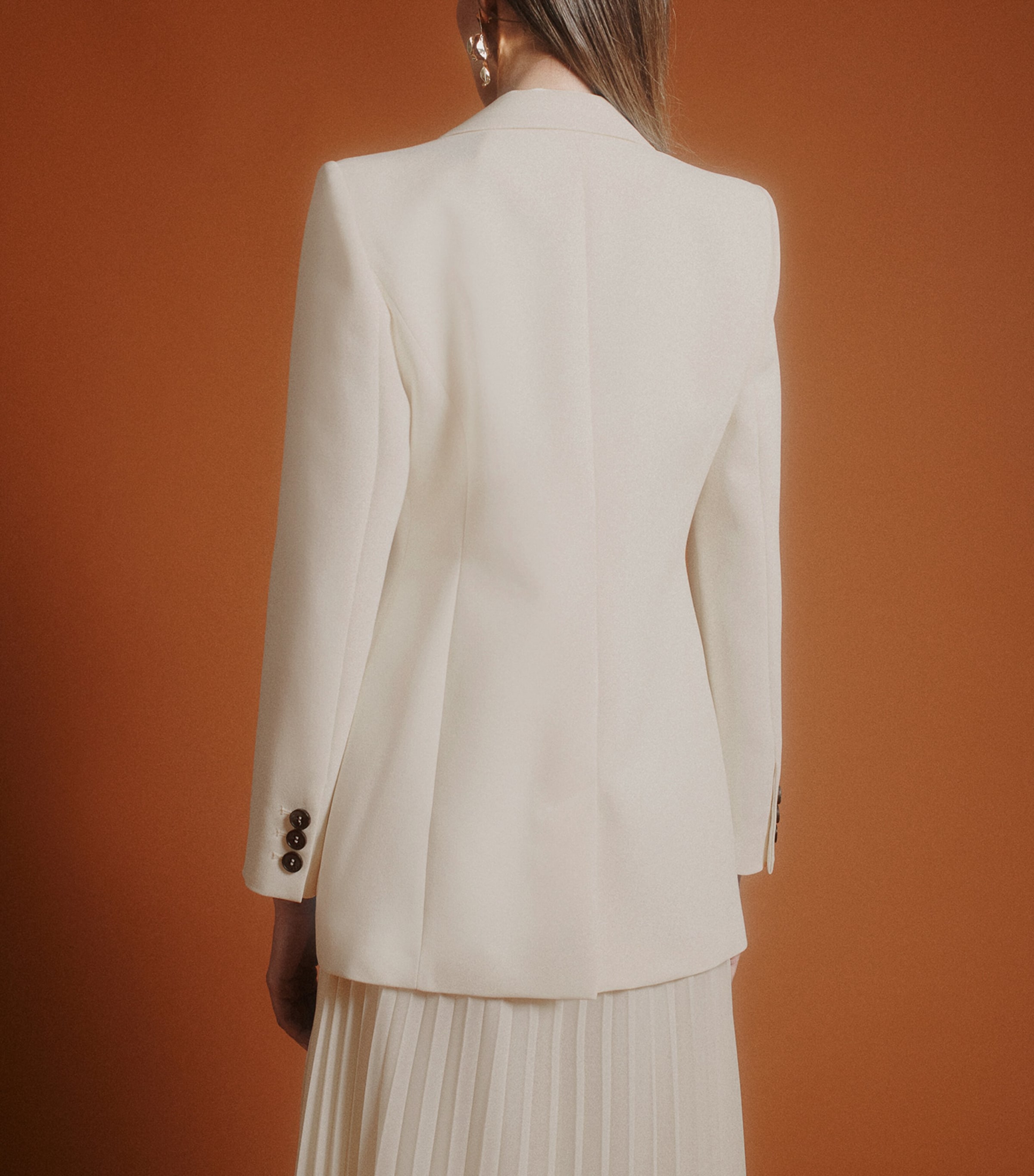 Marella Womens Double-Breasted Blazer Wool White Image 3