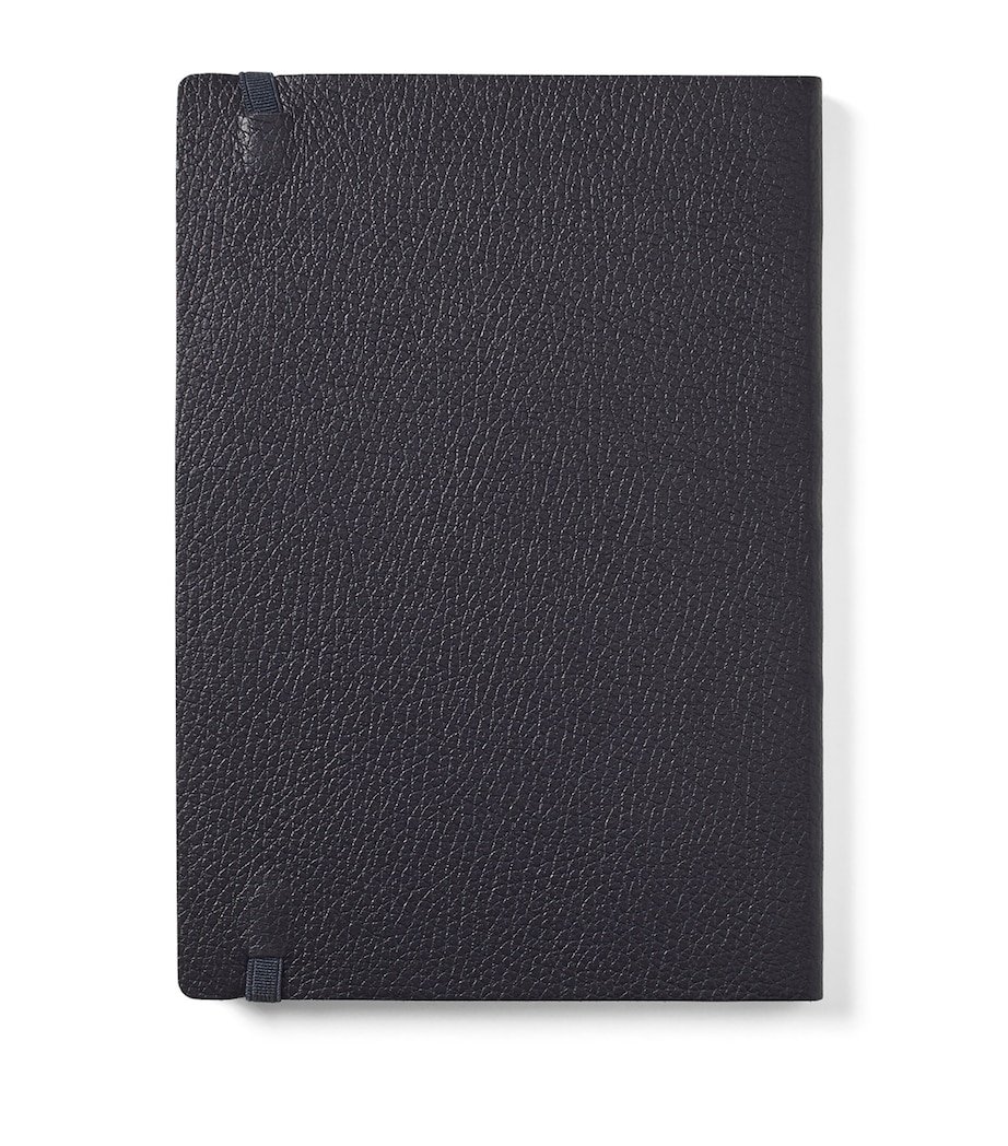 Grained Leather Bound A5 Notebook NAVY Image 3