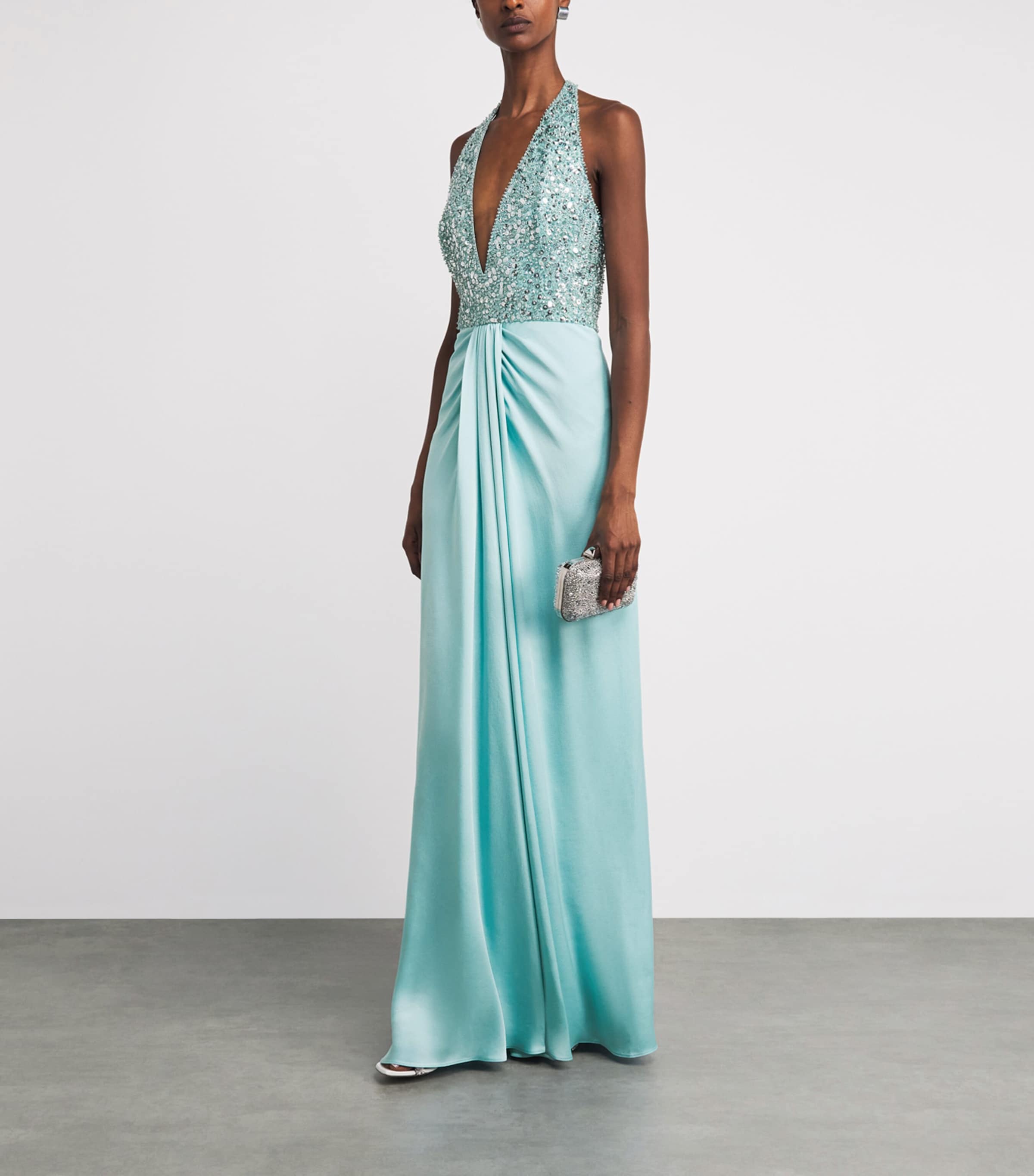 Jenny Packham Womens Embellished Namira Gown Bluebird Image 2