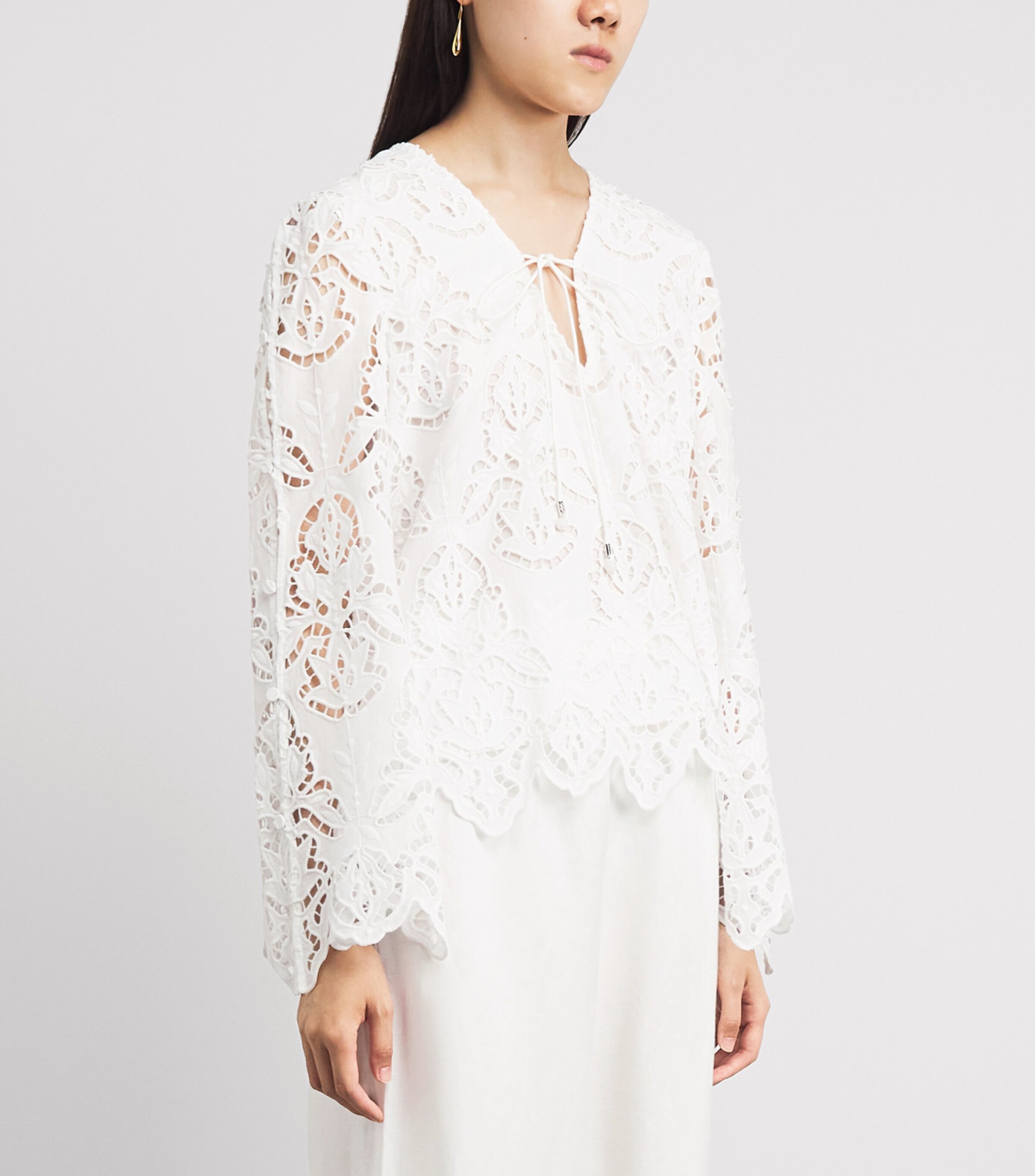 Toccin Womens Cotton Broderie Anglaise Halina Blouse Optic Image 4