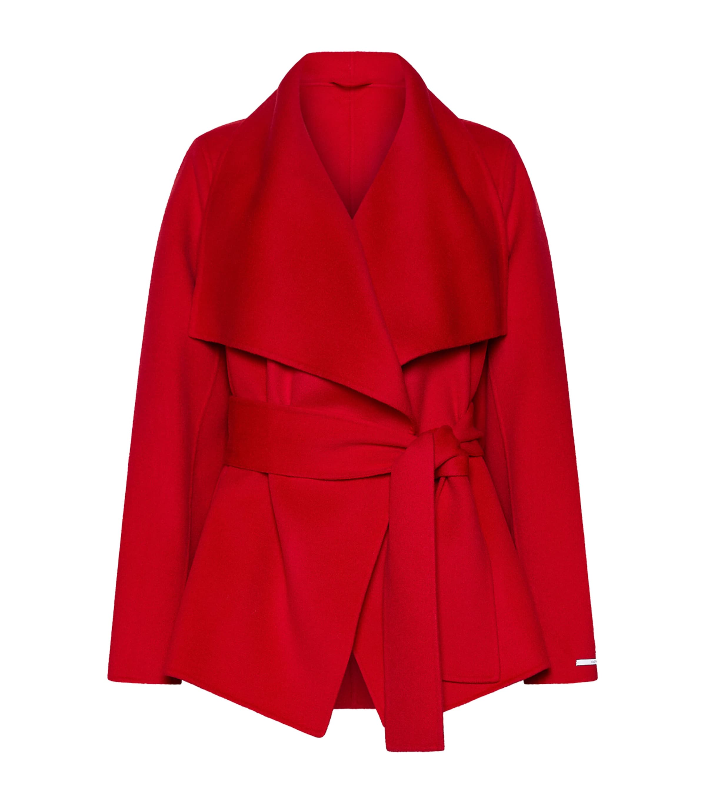Marella Womens Virgin Wool Belted Coat Red Image 1