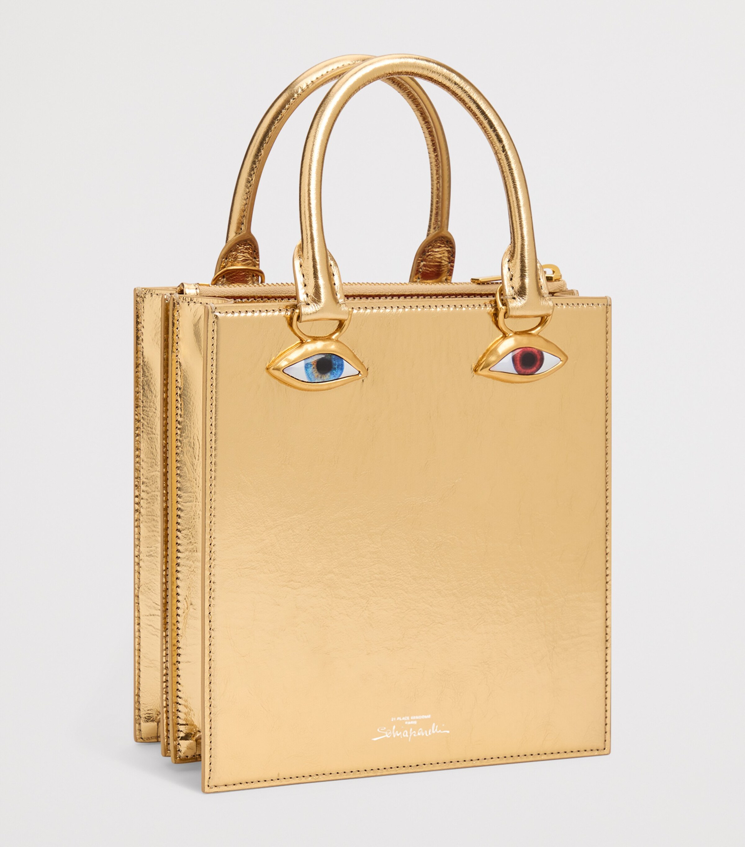 Leather Anatomy Top-Handle Bag 001GOLD Image 2