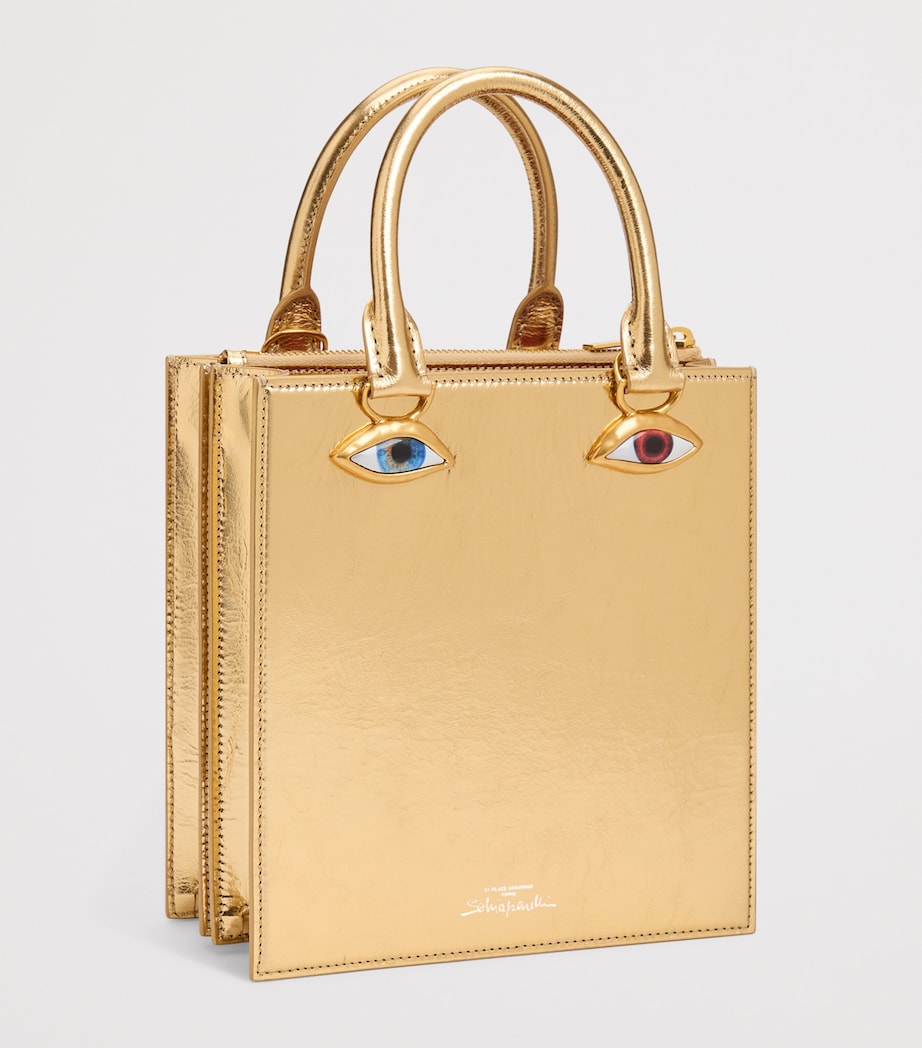 Leather Anatomy Top-Handle Bag 001GOLD Image 2