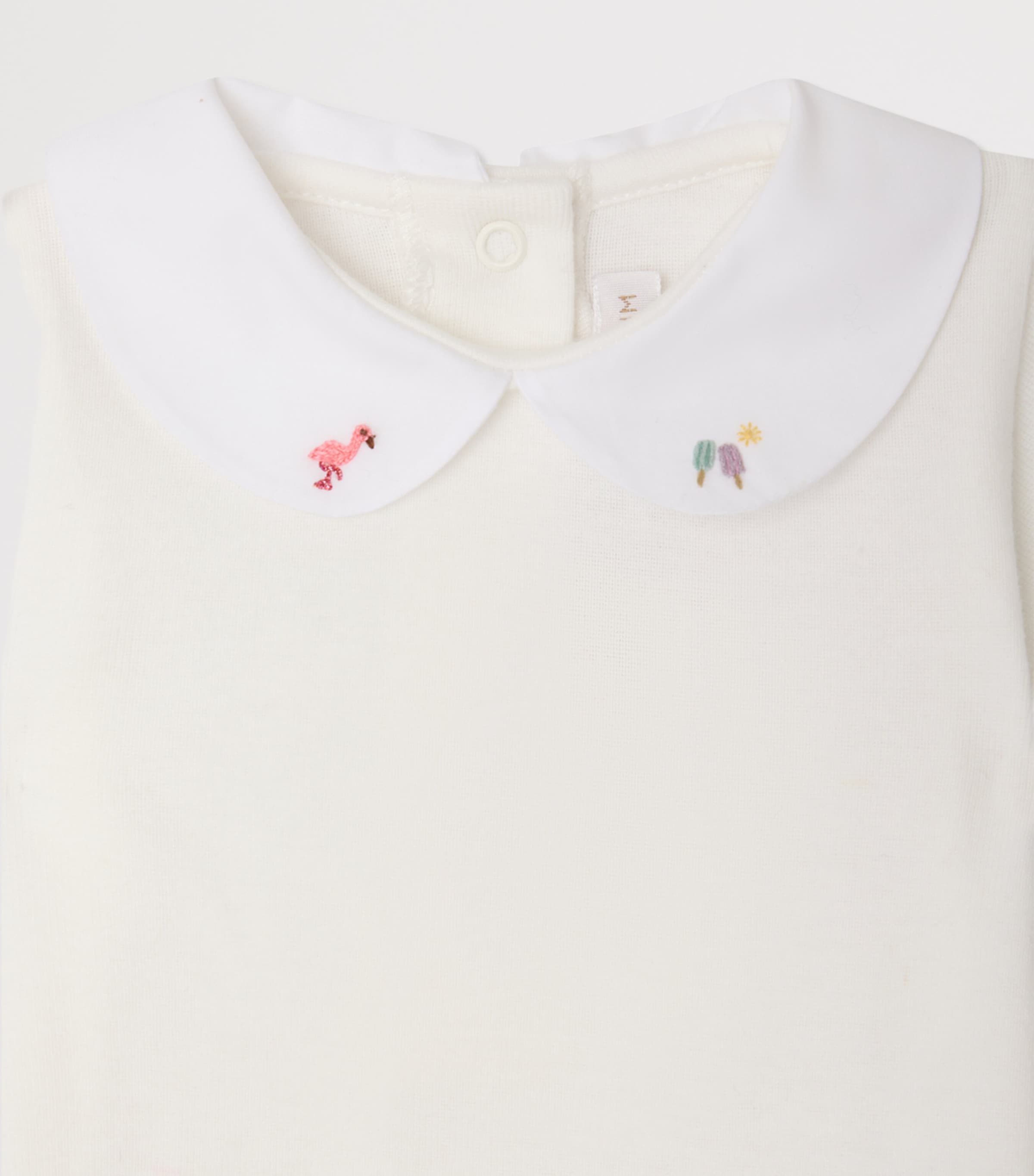 Organic Cotton Cygne Bodysuit (1-24 Months) BLANC LAIT Image 3