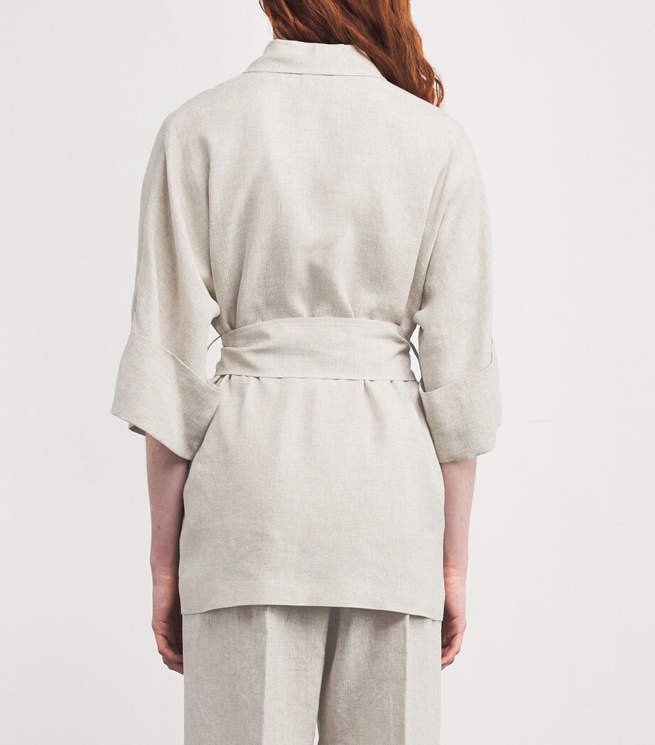 Linen-Blend Belted Jacket SABBIA Image 4