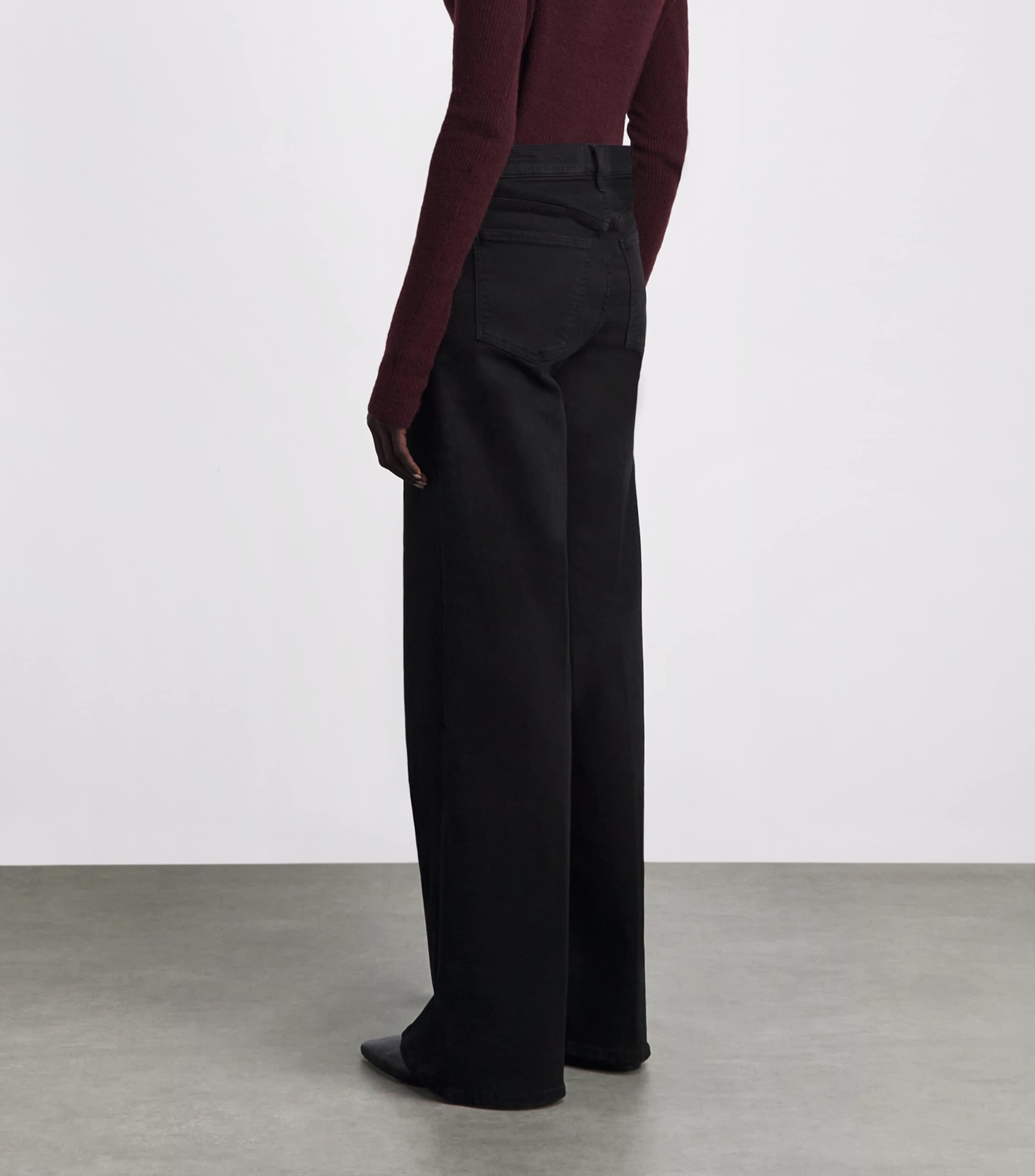 Citizens of Humanity Womens Lyra Wide-Leg Jeans Push Black Image 5
