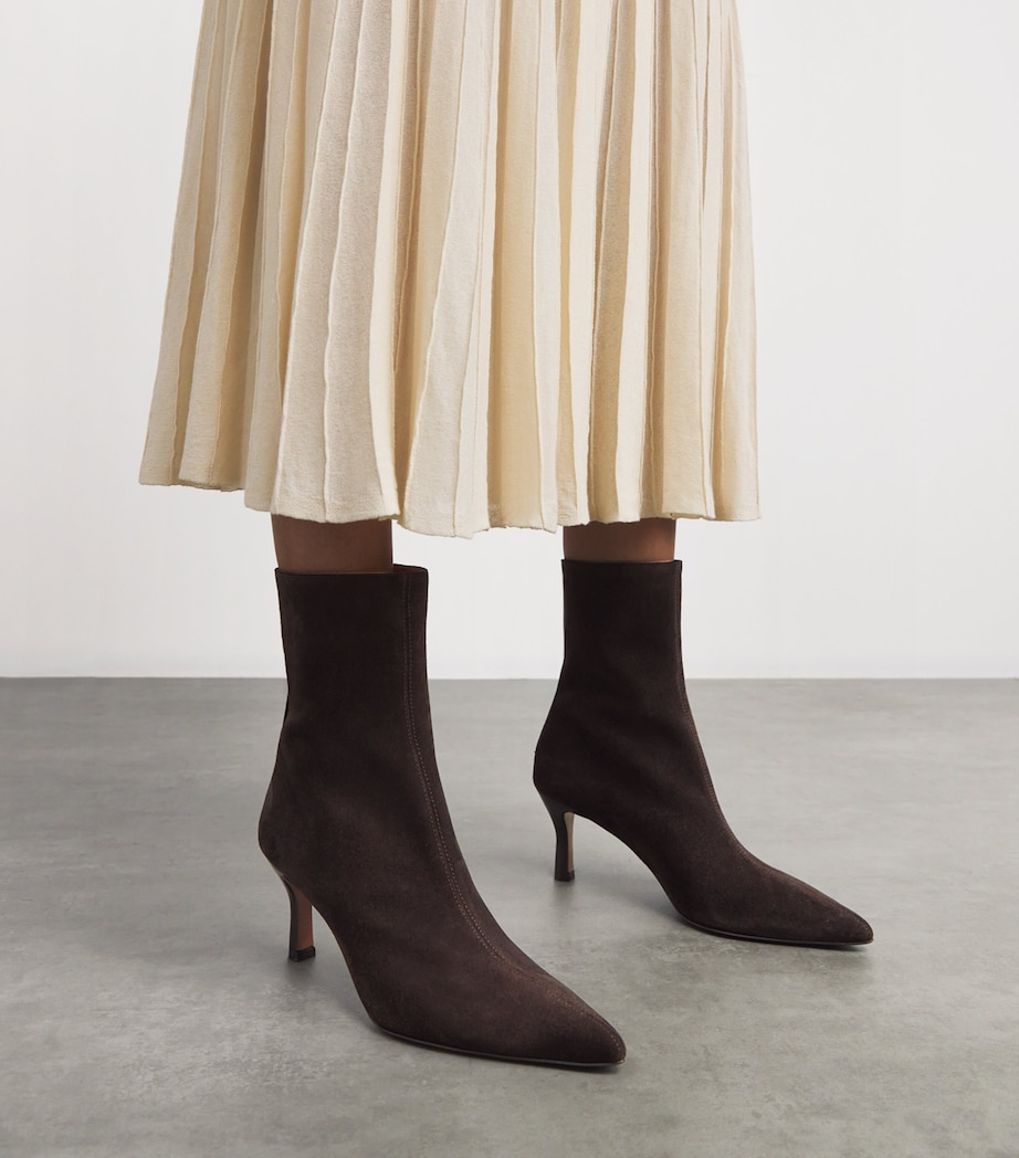 Suede Ankle Boots 75 DARK BROWN Image 2