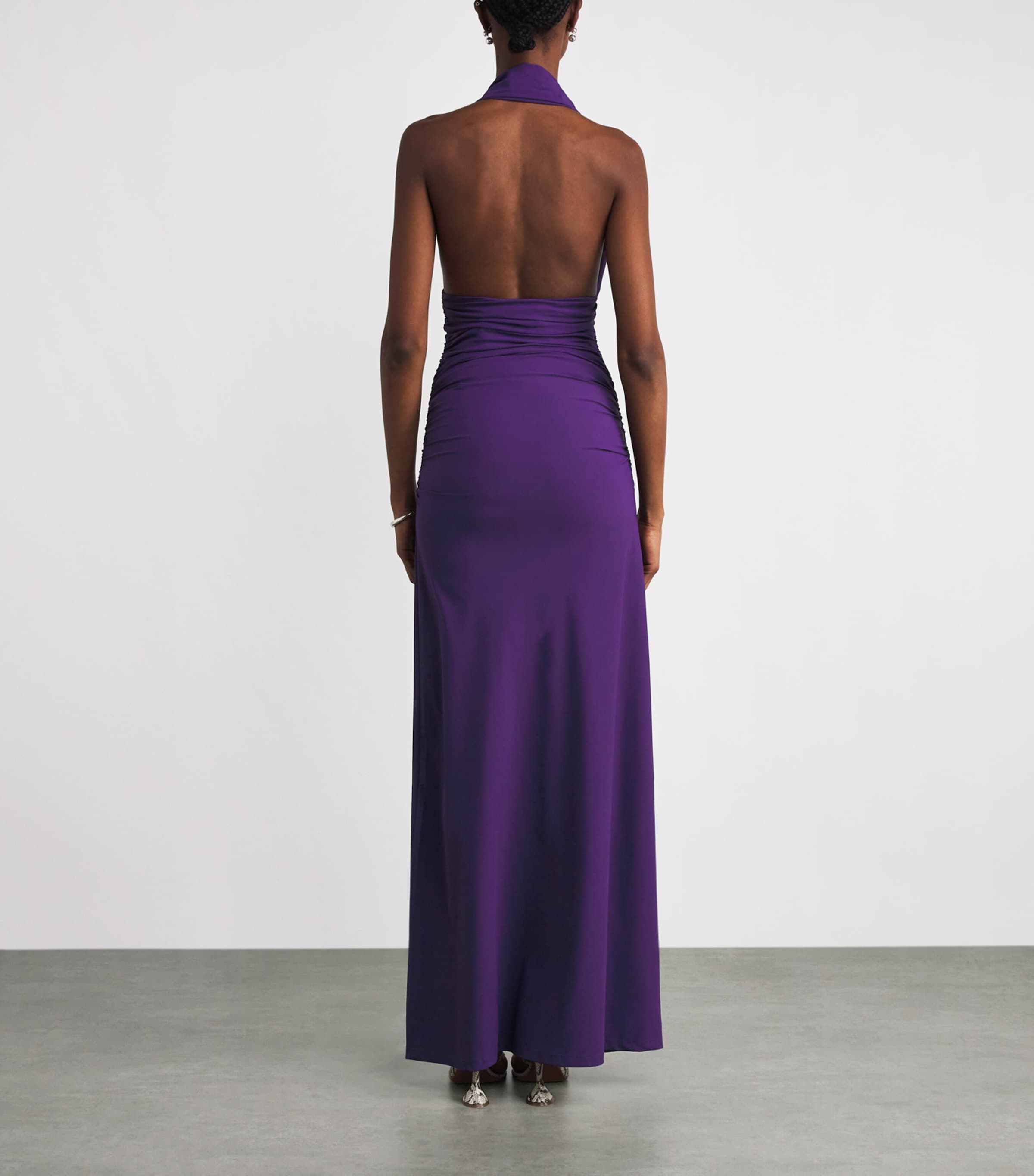Plunge-Neck Onda Maxi Dress VIOLA Image 3
