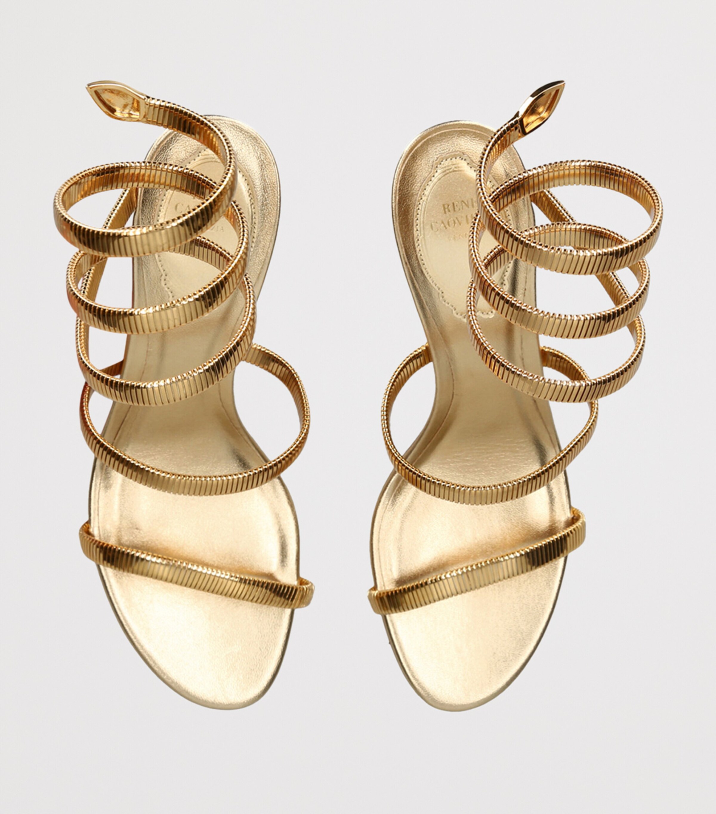 René Caovilla Gold Leather Juniper Heeled Sandals 80 | Harrods UK