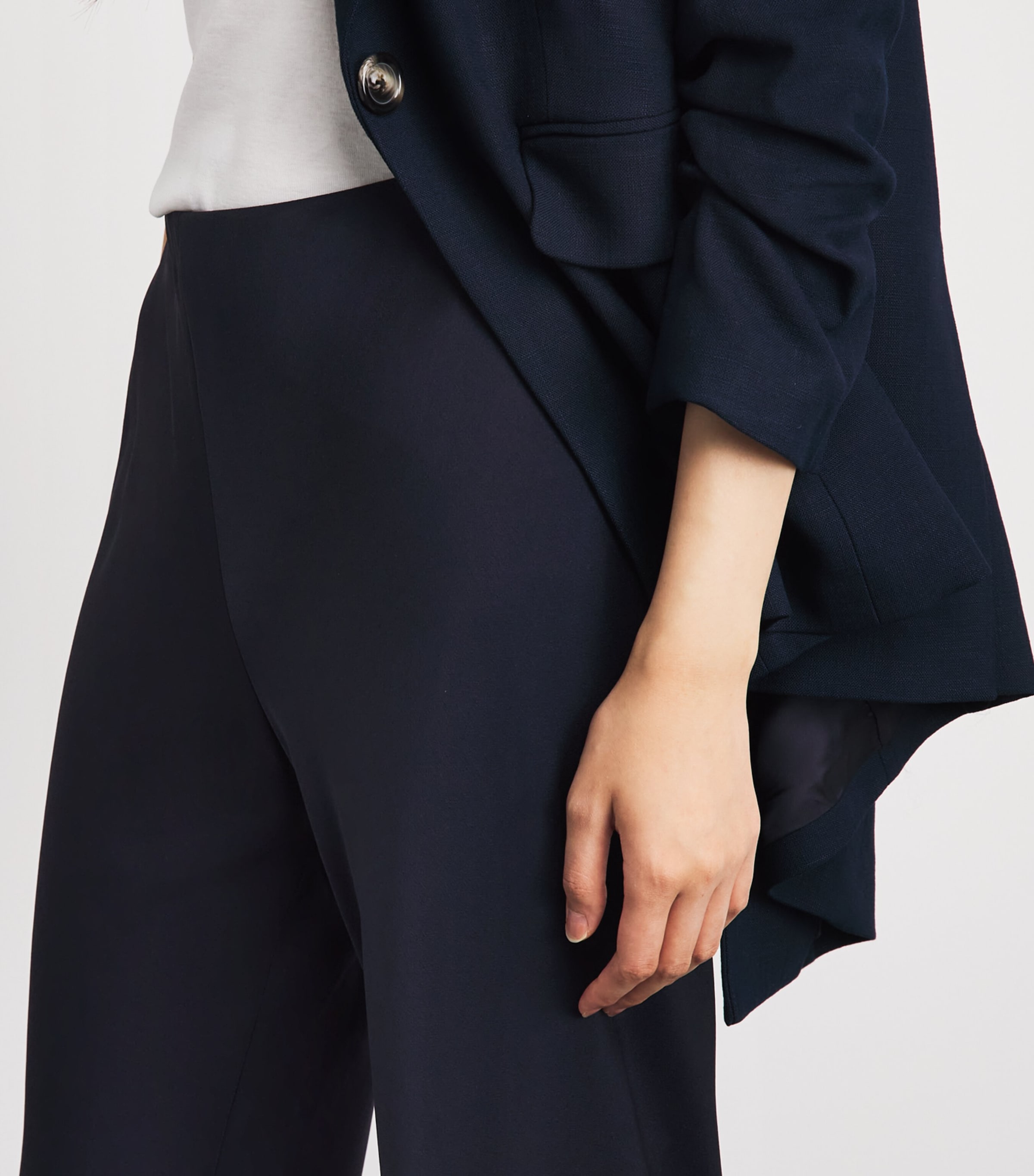 Veronica Beard Womens Braddock Wide-Leg Trousers Navy Image 3