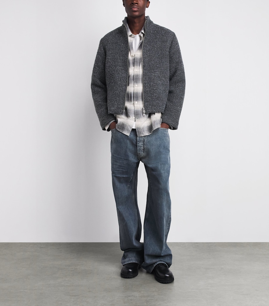 Won Hundred Mens Bouclé Dante Shacket Granite Gray Comb. Image 2