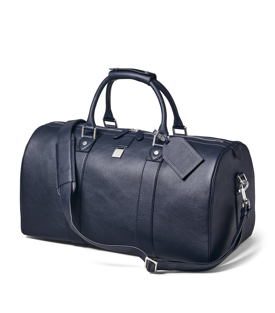 Leather Boston Holdall NAVY Image 1