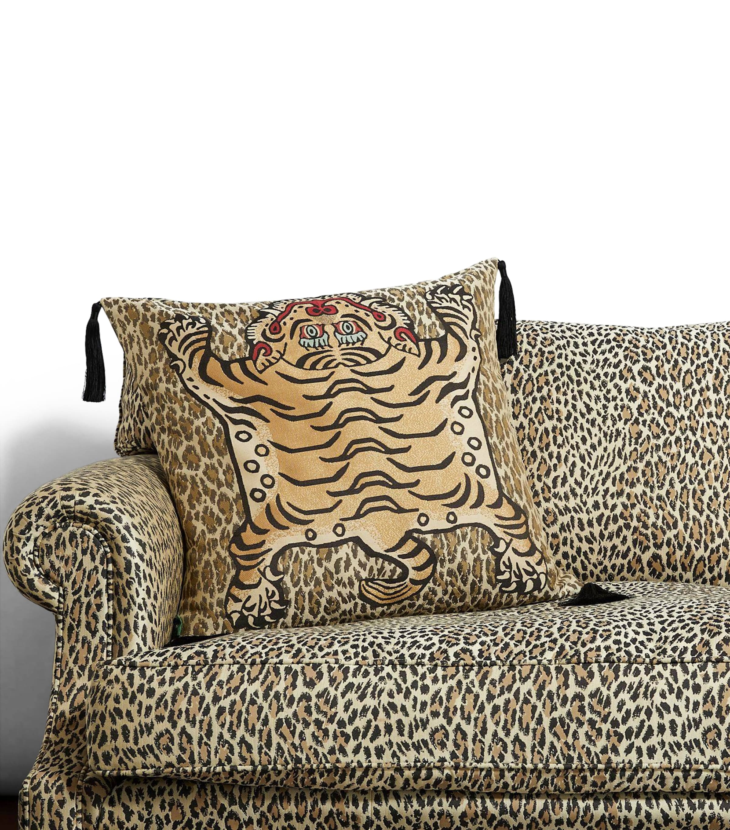 Jacquard Wild Saber Tassel Cushion (60cm x 60cm) ORANGE Image 3
