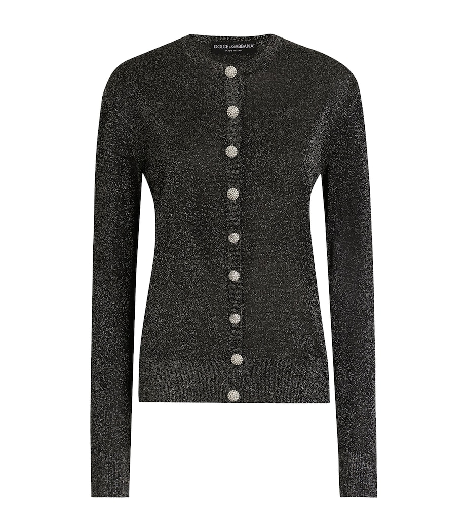 Metallic Crew-Neck Cardigan S8001-FANT Image 1