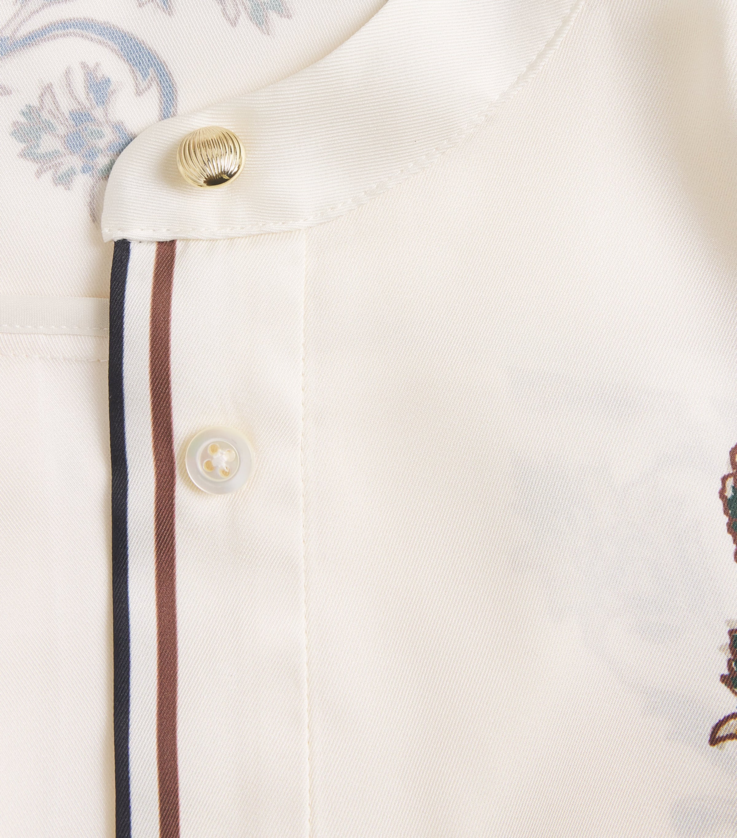 Twill Hoku Floral Print Blouse W0478 ECRU MULTI Image 5