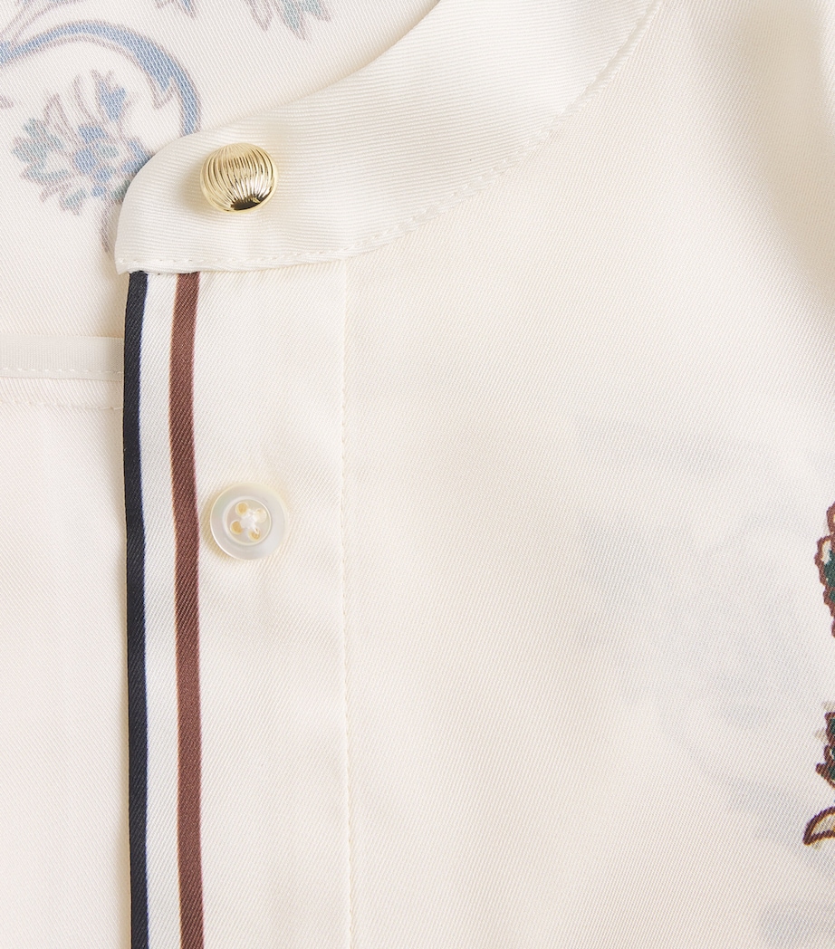 Twill Hoku Floral Print Blouse W0478 ECRU MULTI Image 5