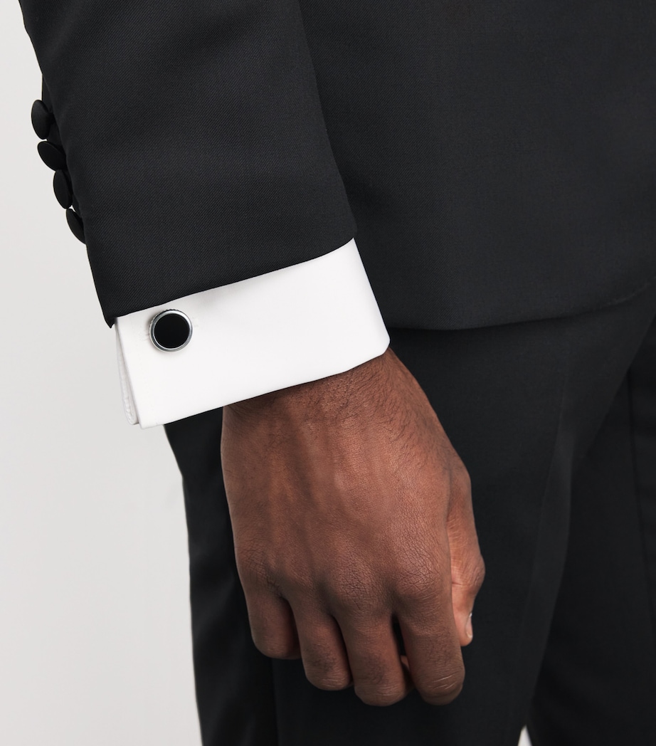 Thompson Black Agate Cufflinks And Studs Set BLACK Image 2