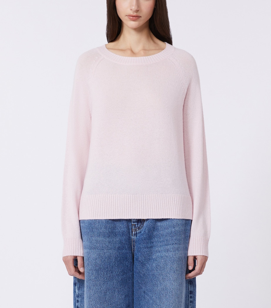 Weekend Max Mara Womens Cashmere Round-Neck Sweater Pink Image 3