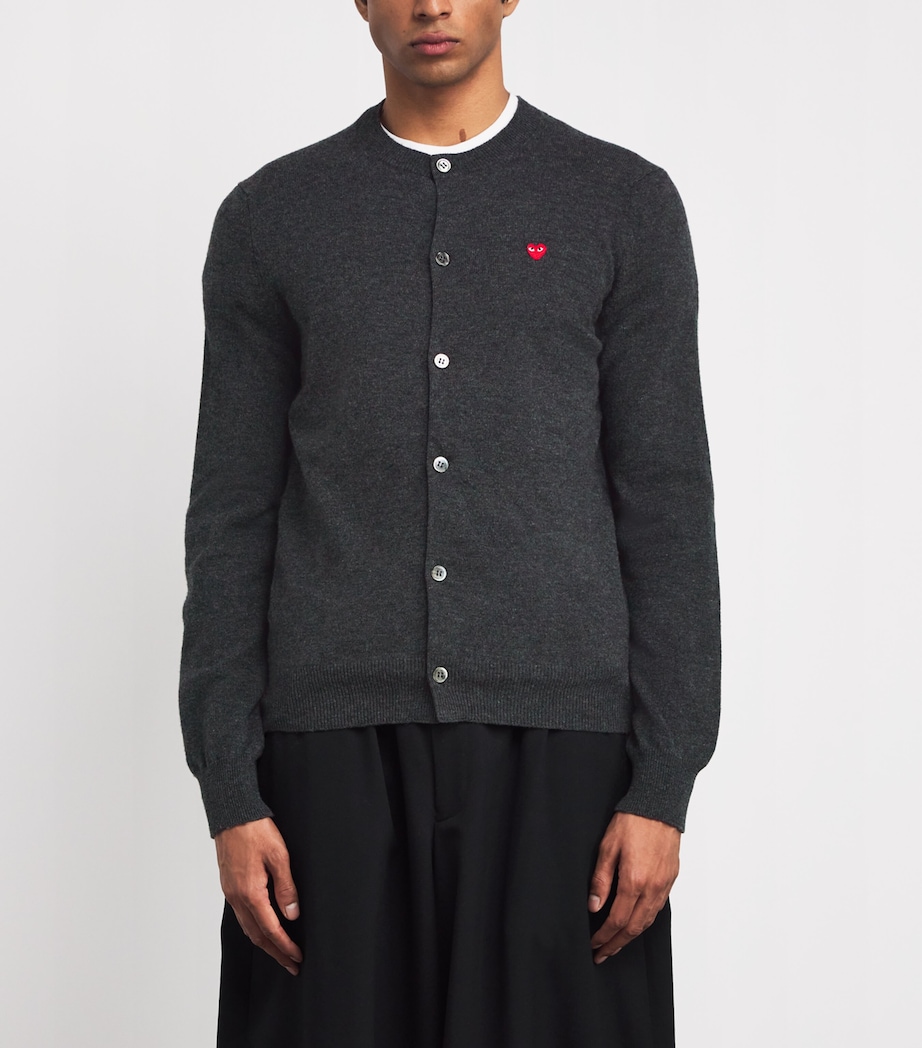 Wool Mini Heart Cardigan 2- GREY Image 3