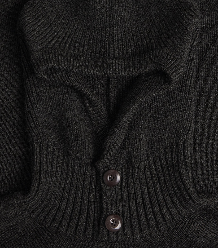 Wool-Blend Button-Hood Sweater DARK ESPRESSO BR507 Image 5