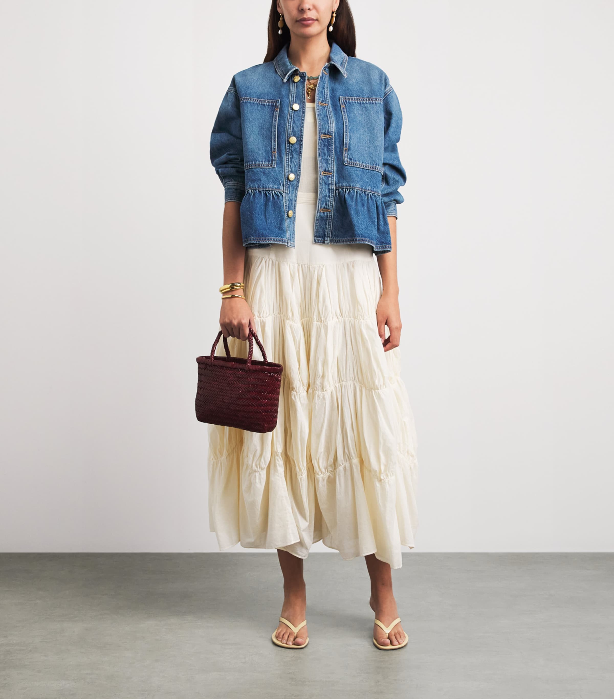 Ulla Johnson Womens Arquette Denim Jacket Danube Image 2