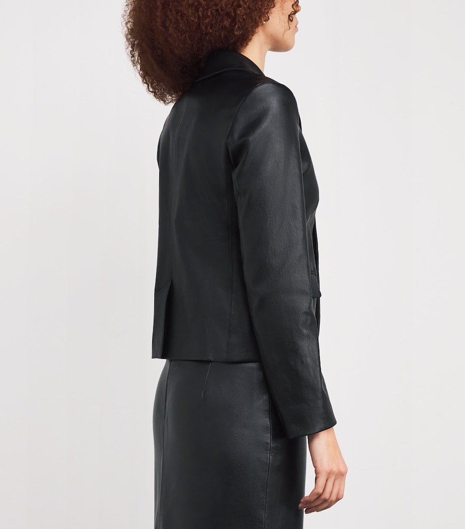 Leather Blazer BLACK Image 4