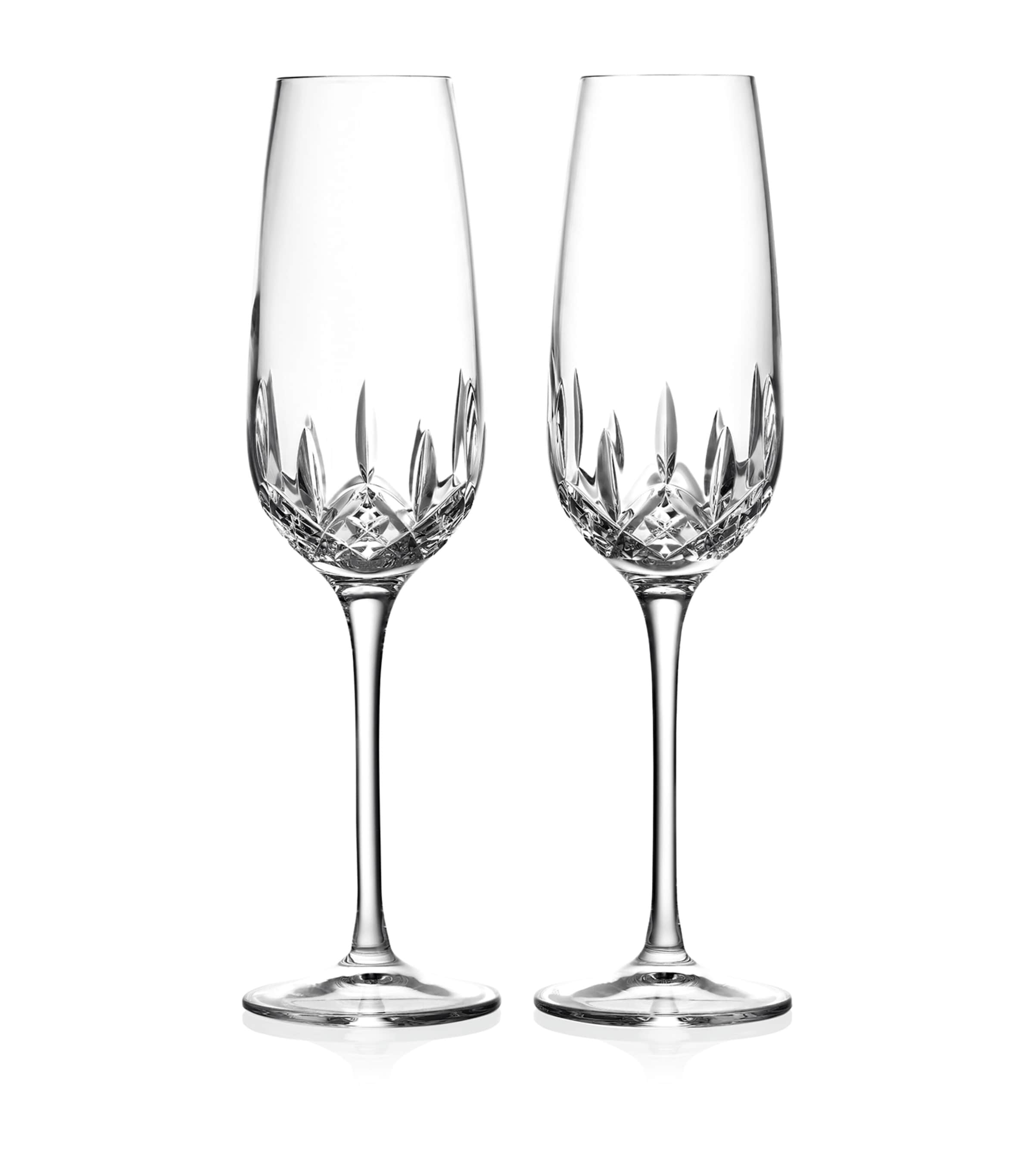Waterford Lismore Essence Crystal Glass Champagne Flutes Set Of Two